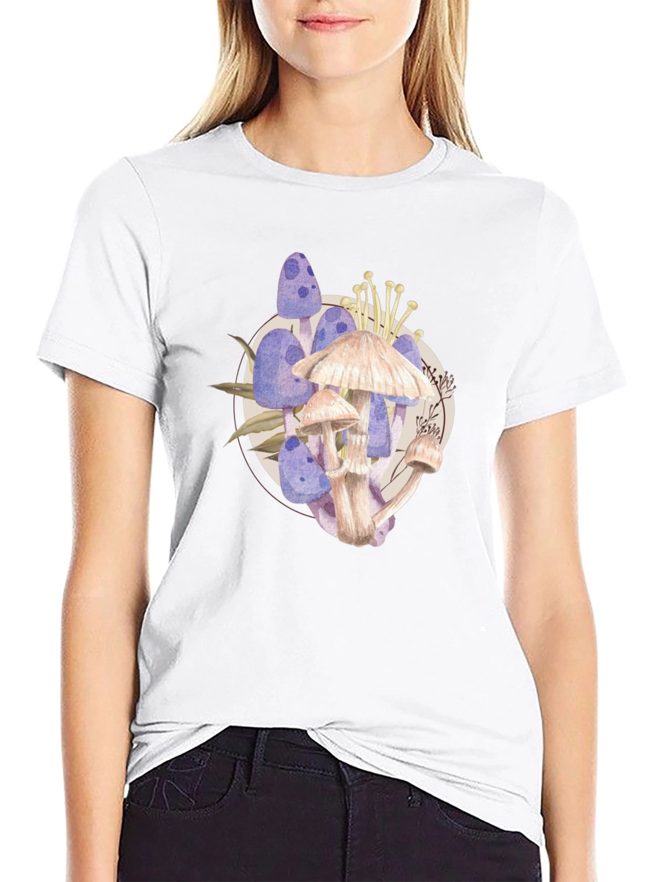 Mushroom Watercolor Graphic T-Shirt