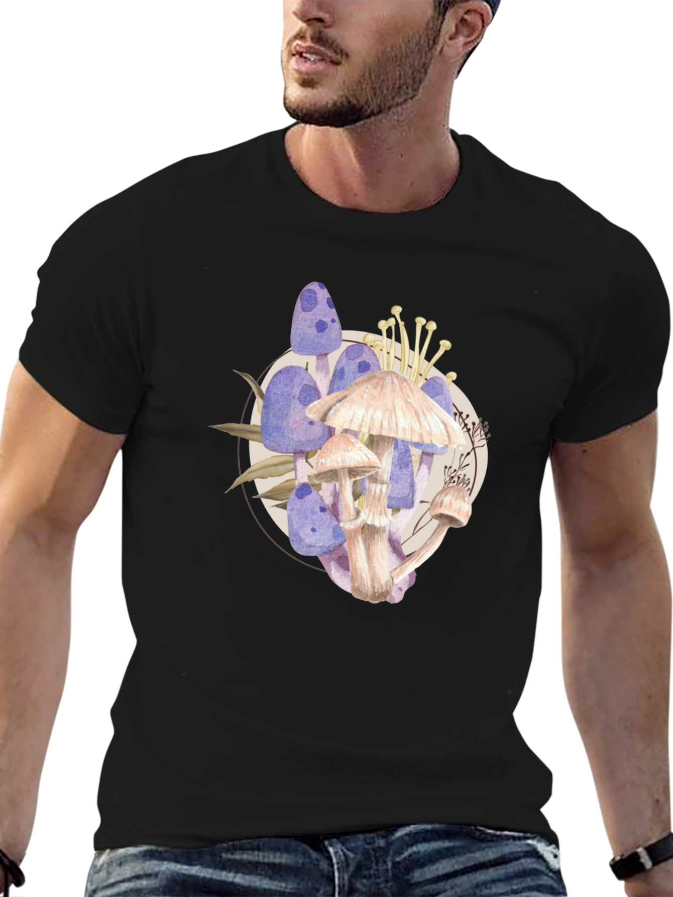 Mushroom Watercolor Graphic T-Shirt