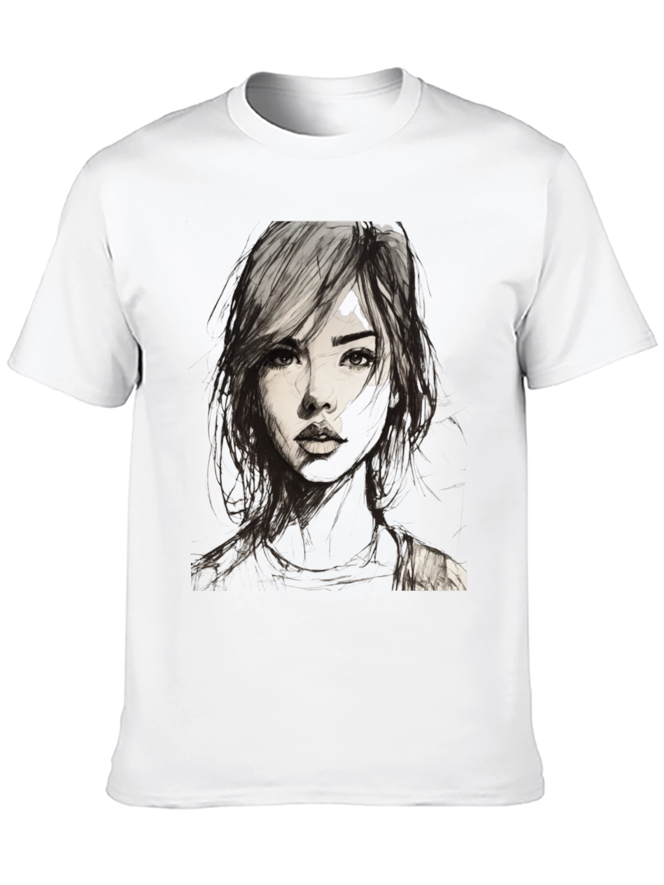 Graphic Tee - Woman Portrait Black T-Shirt