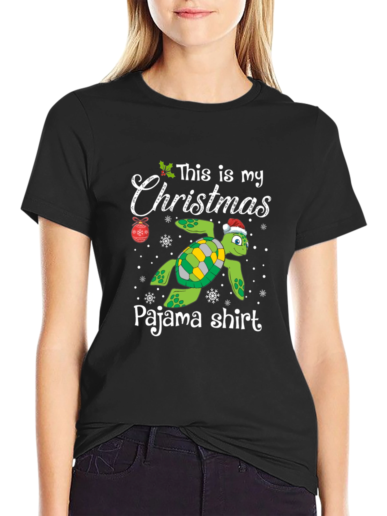 Christmas Turtle Pajama Shirt