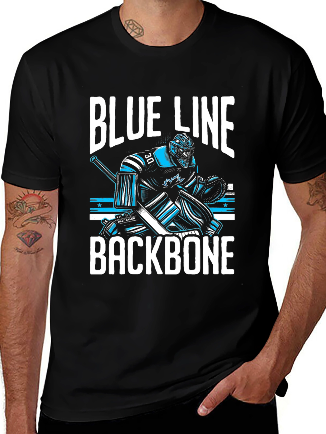 Blue Line Backbone Hockey Goalie T-Shirt