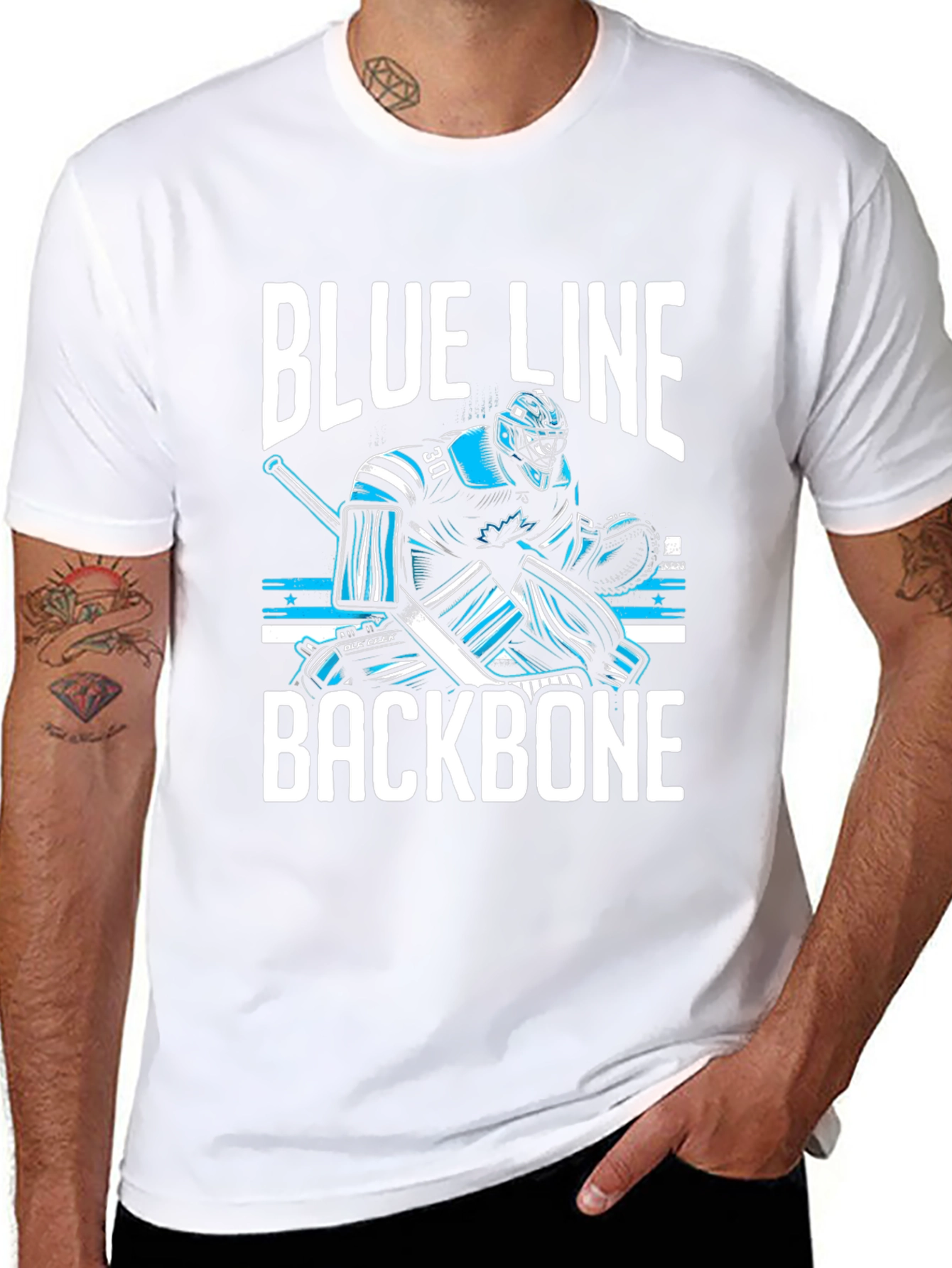 Blue Line Backbone Hockey Goalie T-Shirt