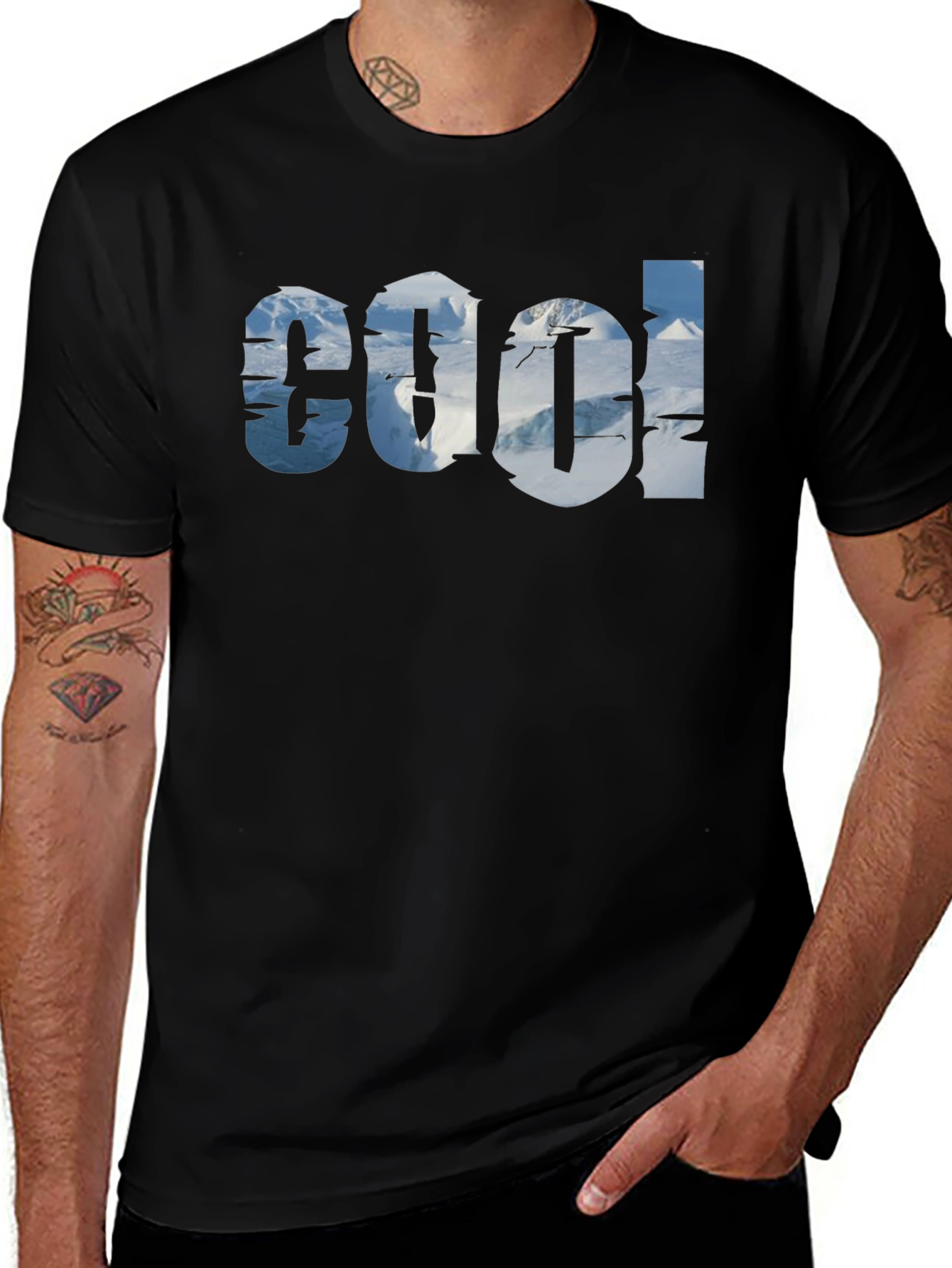 Cool Mountain Graphic Tee - Black