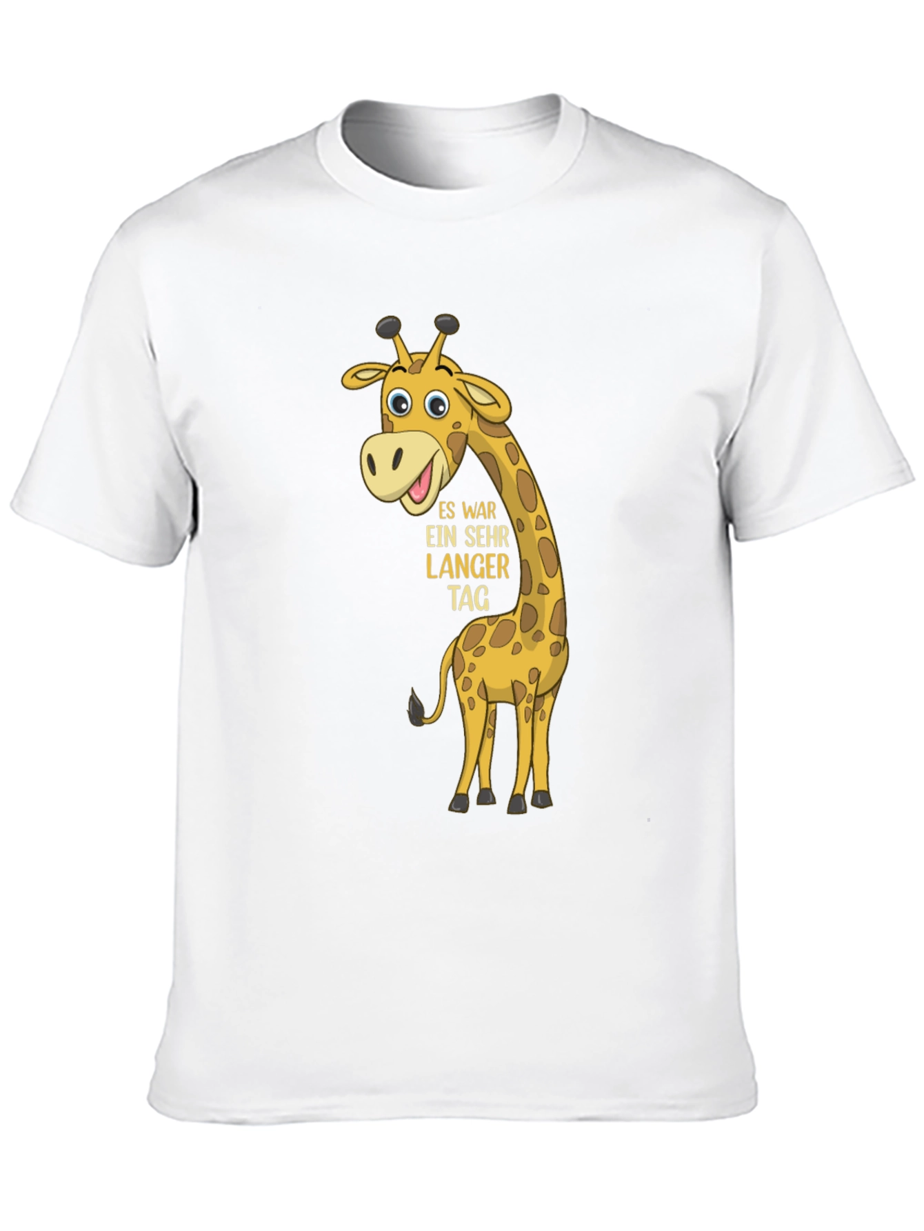 Giraffe Cartoon Black T-Shirt