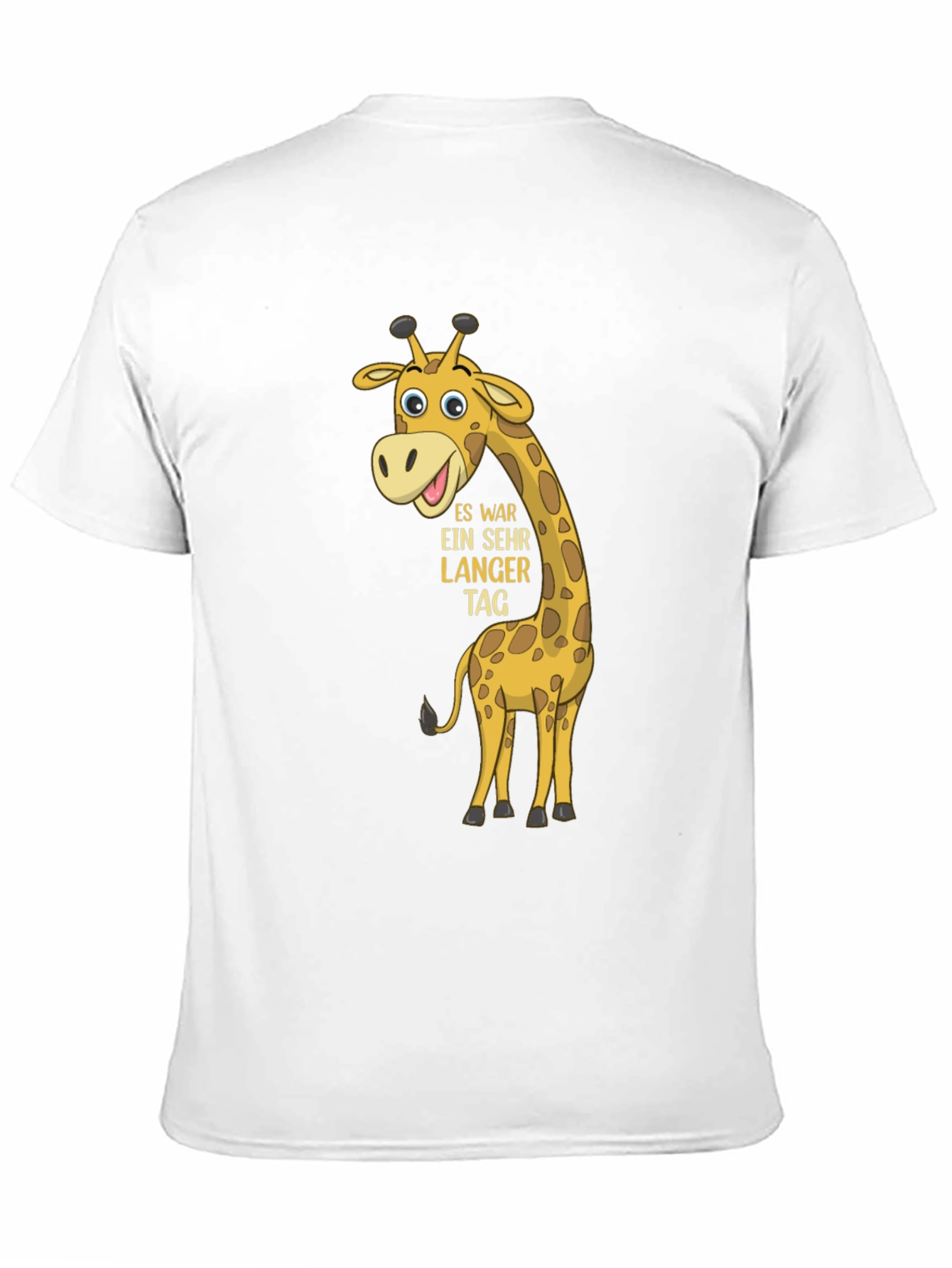 Giraffe Cartoon Black T-Shirt