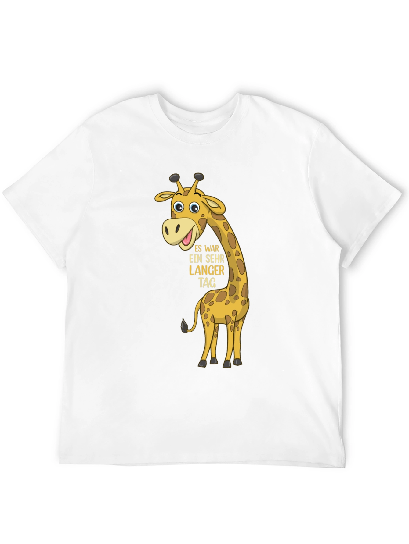 Giraffe Cartoon Black T-Shirt