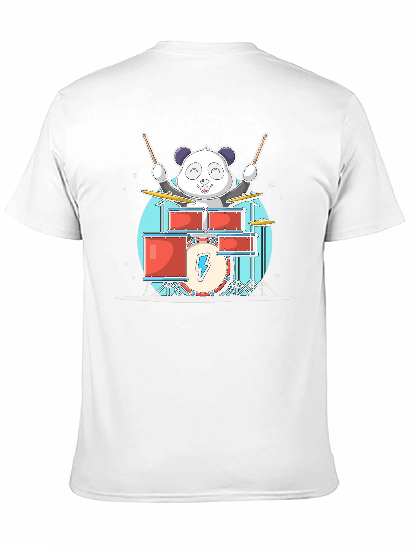 Panda Drummer T-Shirt - Black Cotton Tee
