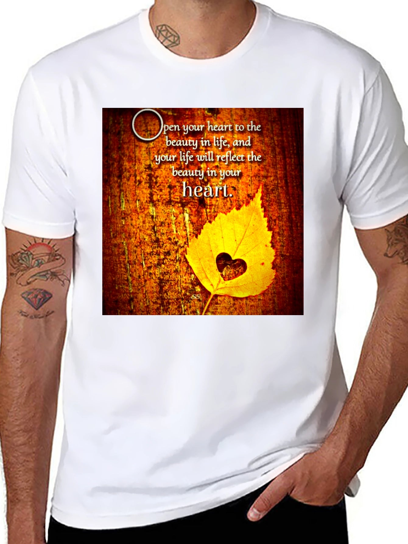 Heart Leaf Inspirational Graphic Tee