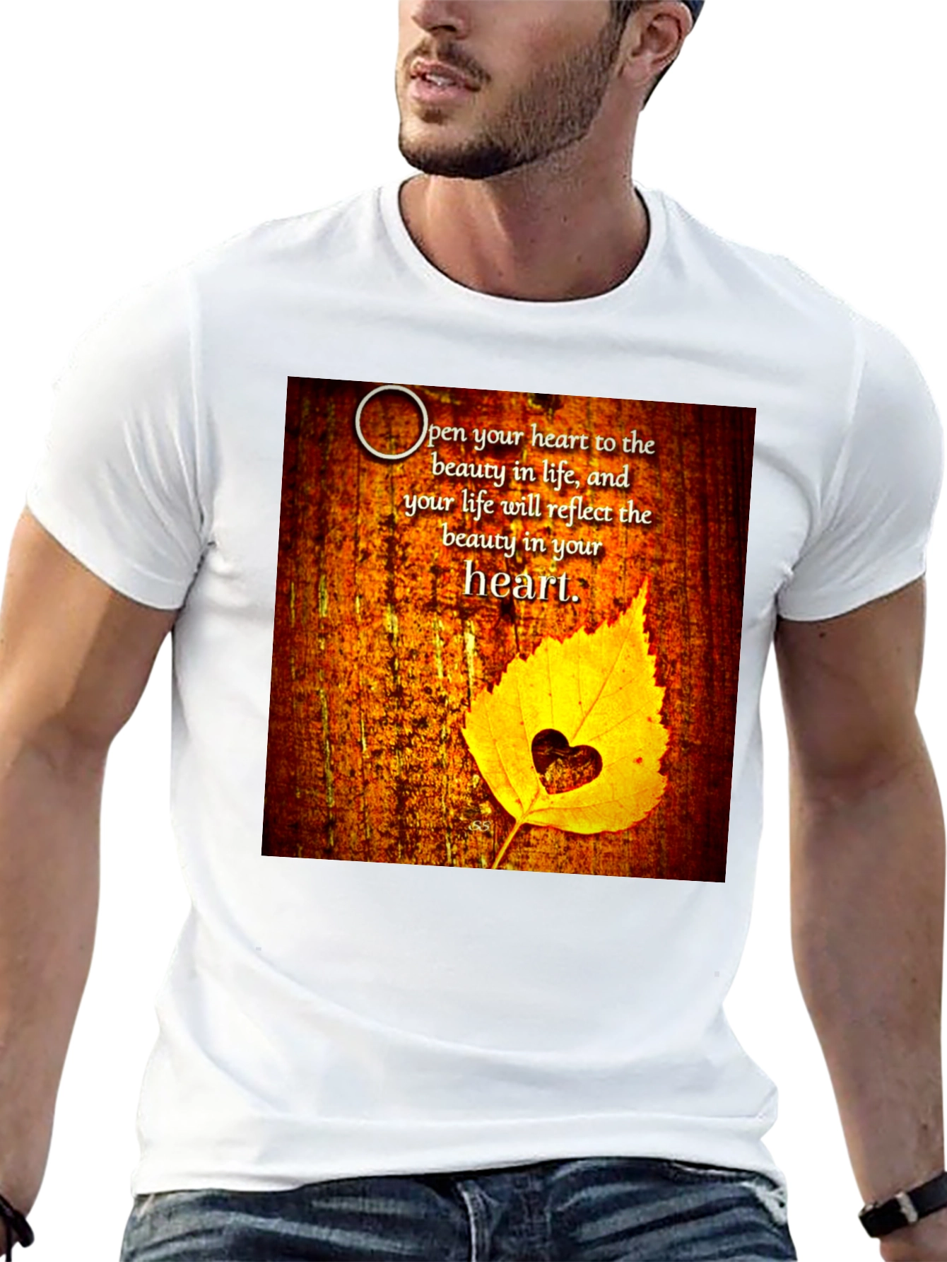 Heart Leaf Inspirational Graphic Tee