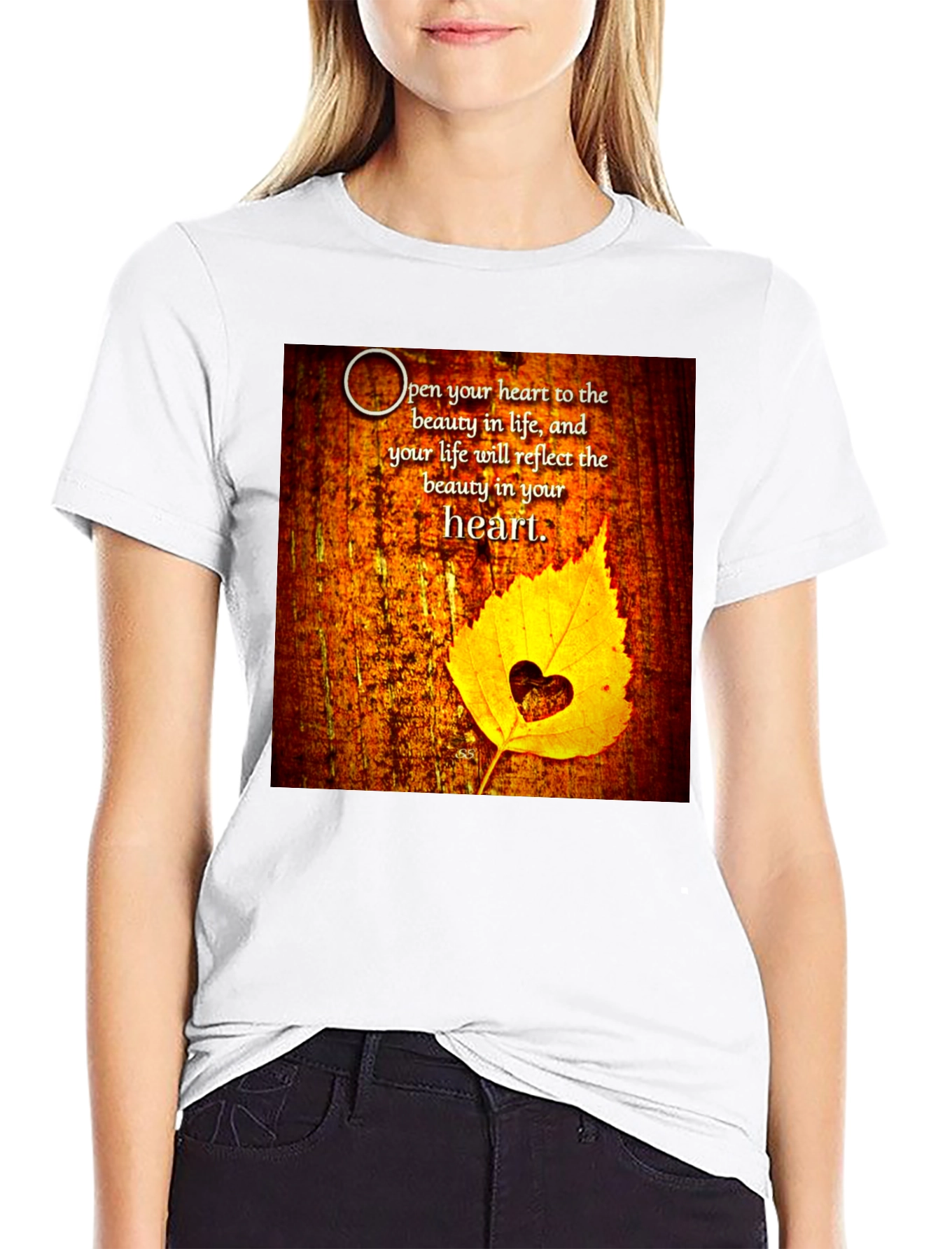 Heart Leaf Inspirational Graphic Tee