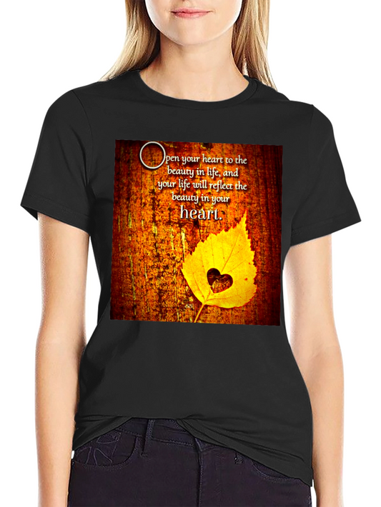 Heart Leaf Inspirational Graphic Tee