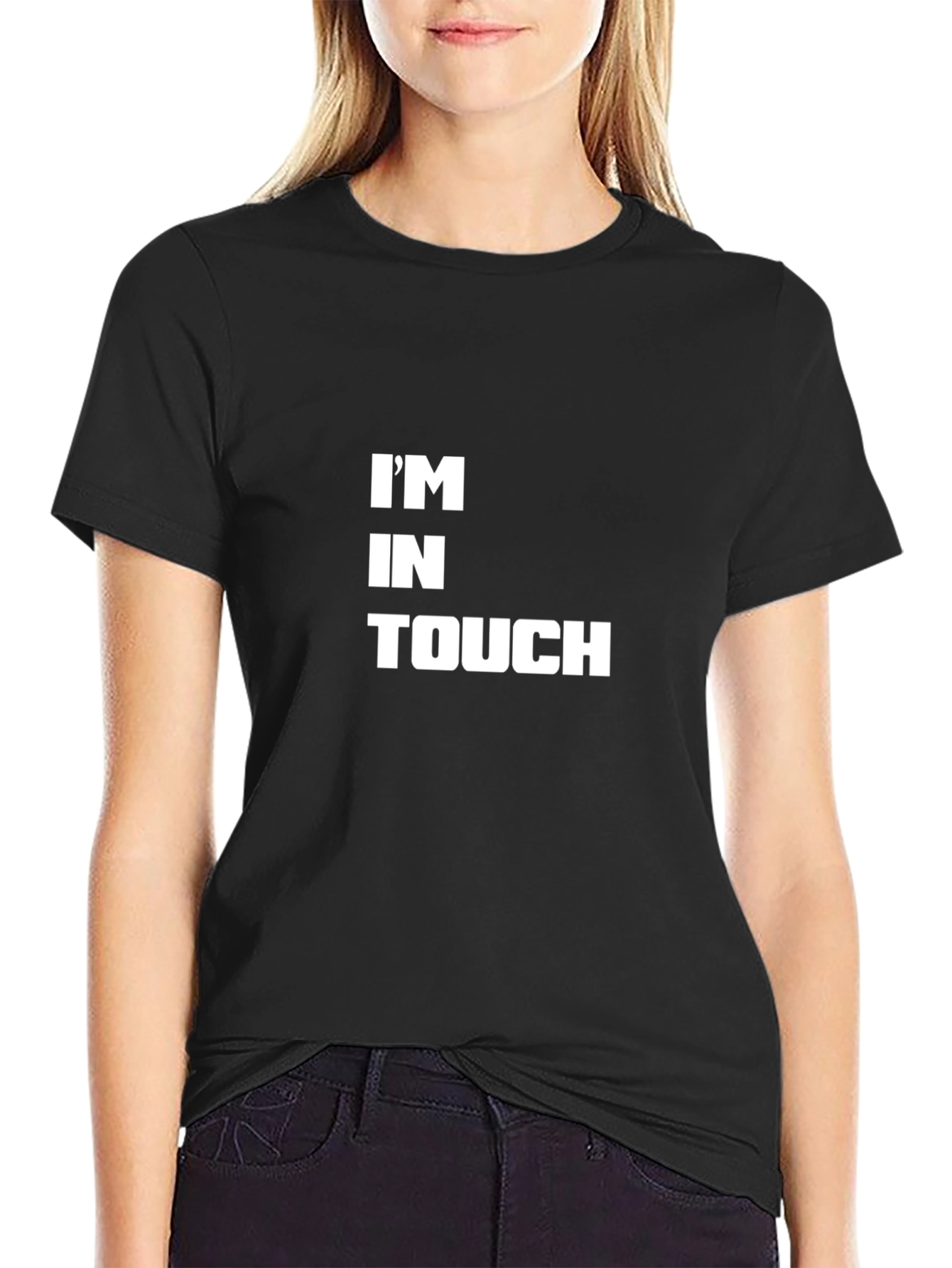 Im In Touch Graphic Tee - Black Casual Shirt
