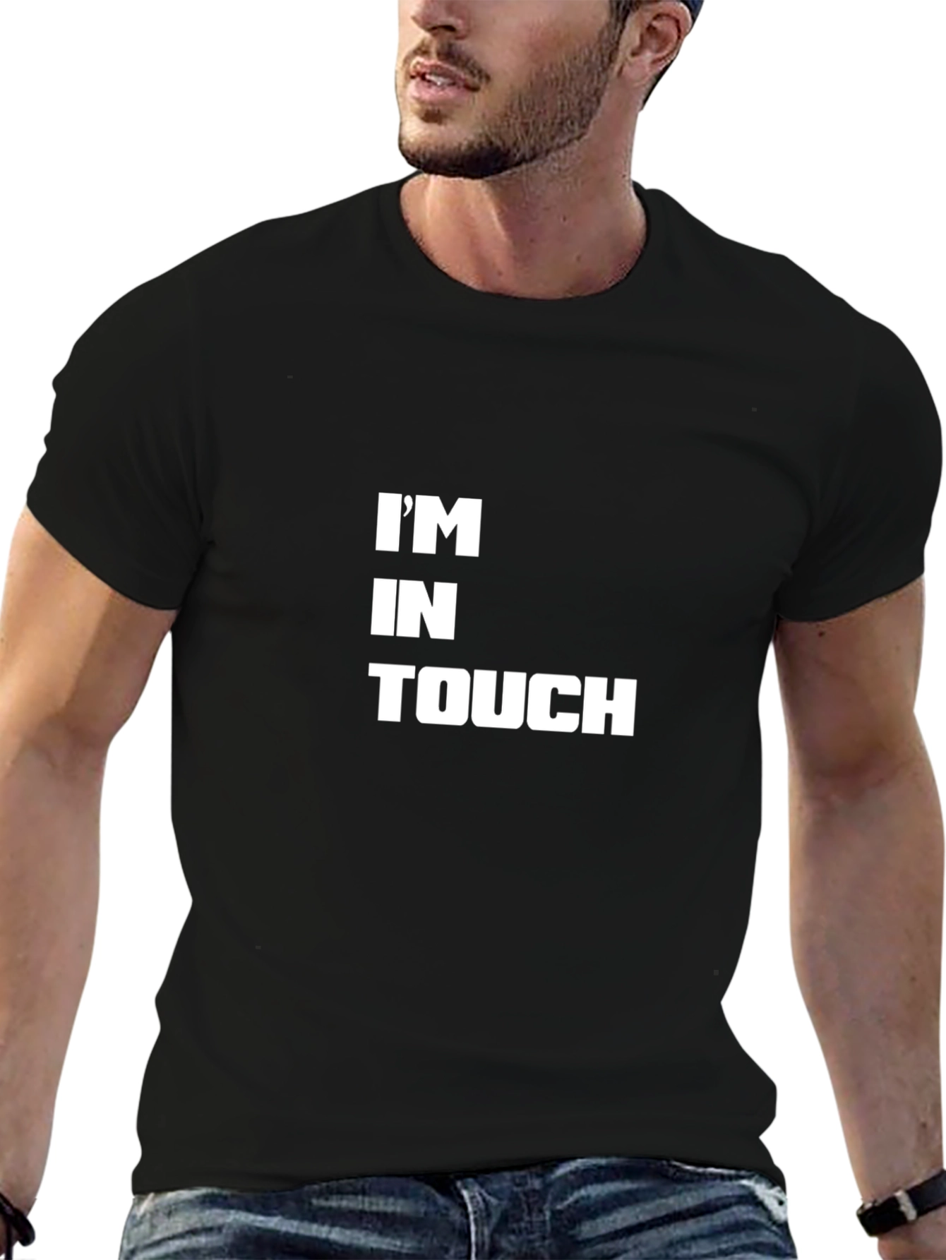 Im In Touch Graphic Tee - Black Casual Shirt