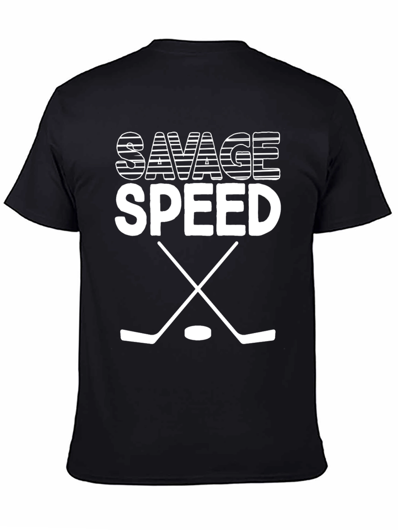 Savage Speed Hockey T-Shirt - Black Cotton Graphic Tee