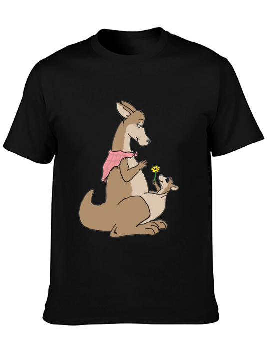 Kangaroo Mom & Baby T-Shirt - Cute Cartoon Design