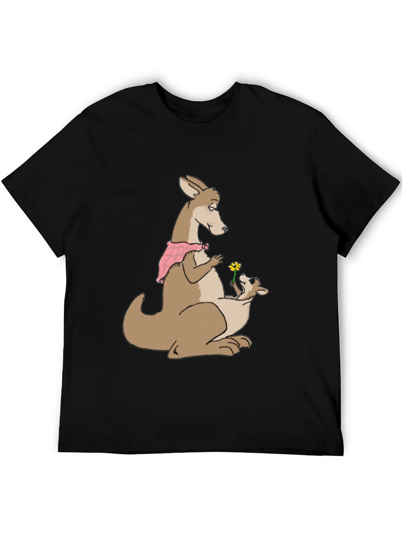 Kangaroo Mom & Baby T-Shirt - Cute Cartoon Design