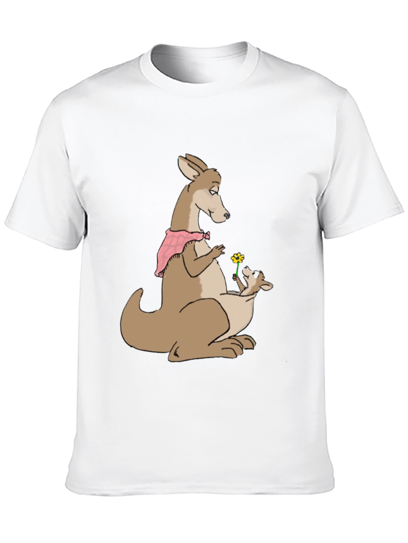 Kangaroo Mom & Baby T-Shirt - Cute Cartoon Design