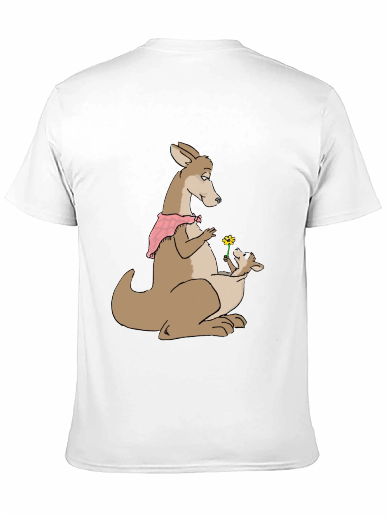 Kangaroo Mom & Baby T-Shirt - Cute Cartoon Design