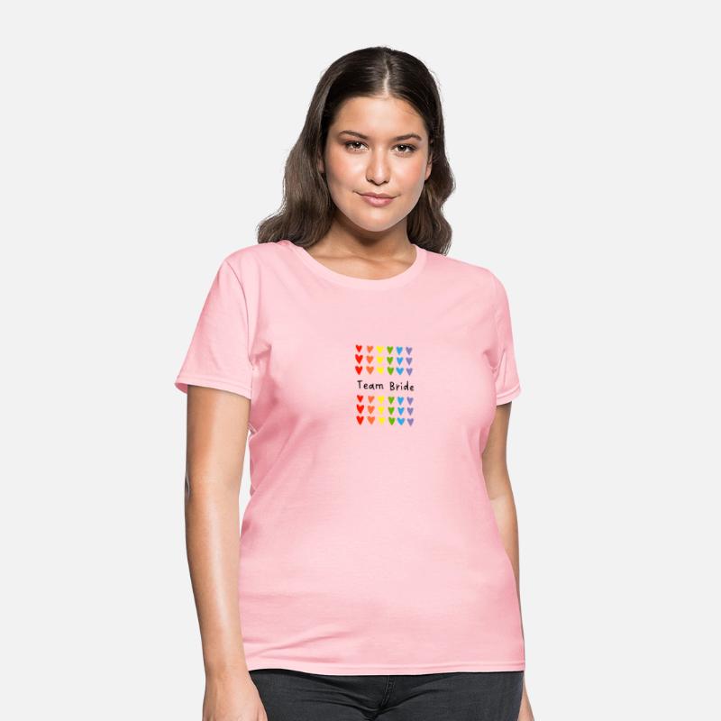 Team Bride - hearts in rainbow colors