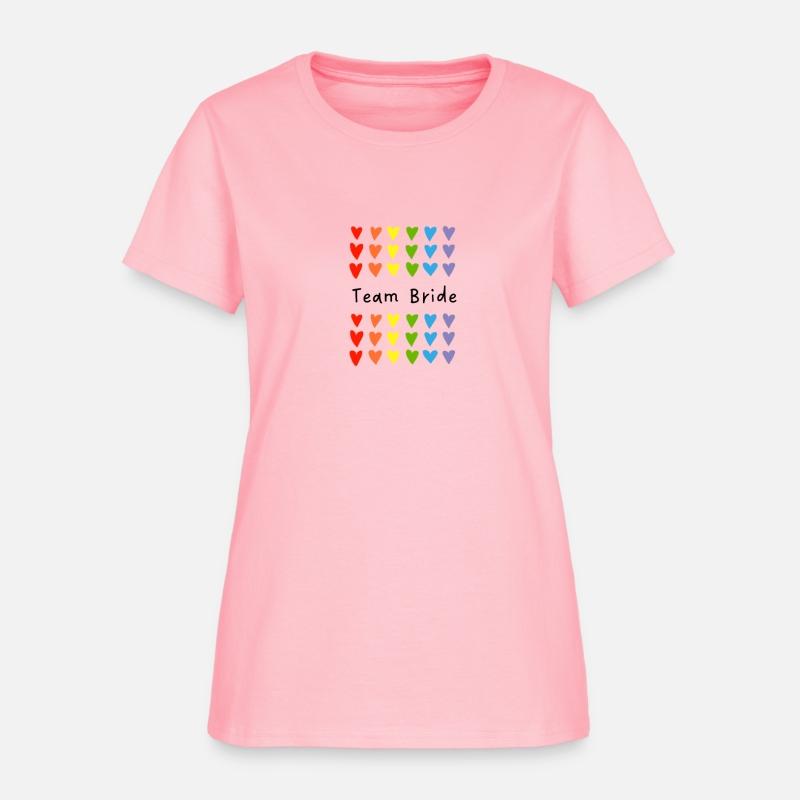 Team Bride - hearts in rainbow colors