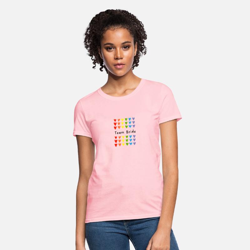 Team Bride - hearts in rainbow colors