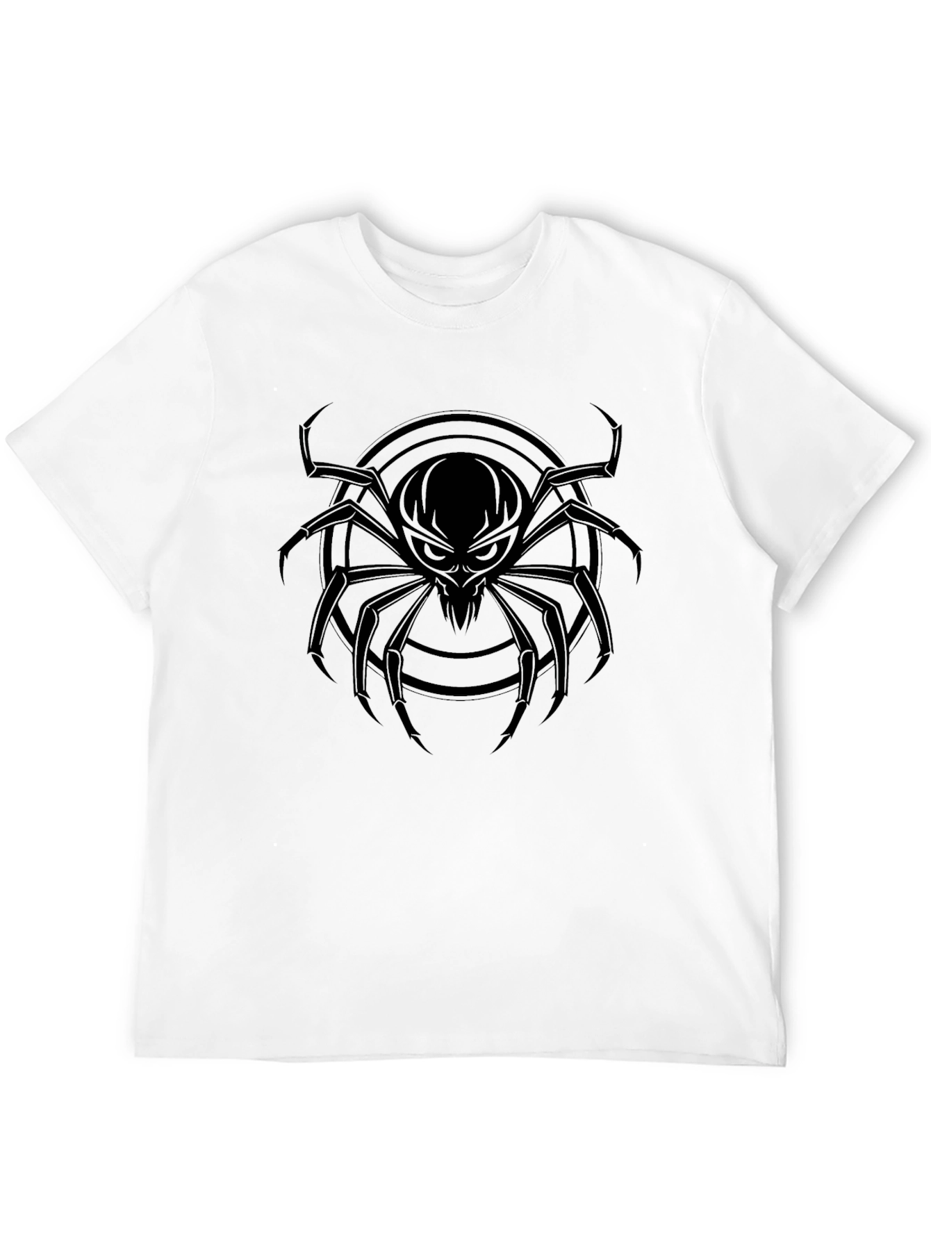Mens Black Spider Graphic Tee - Creepy Cool Design