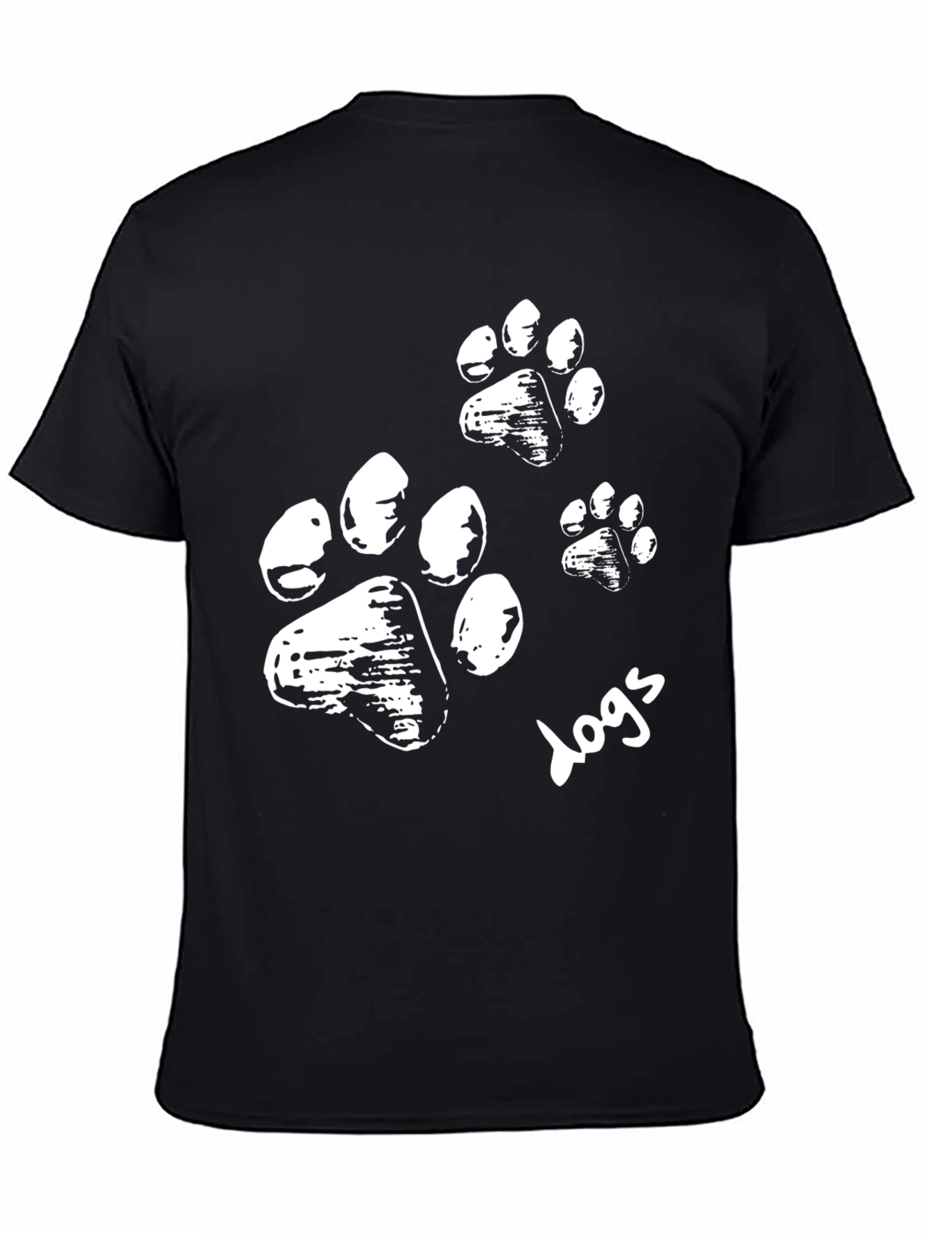 Dog Paw Print T-Shirt - Black