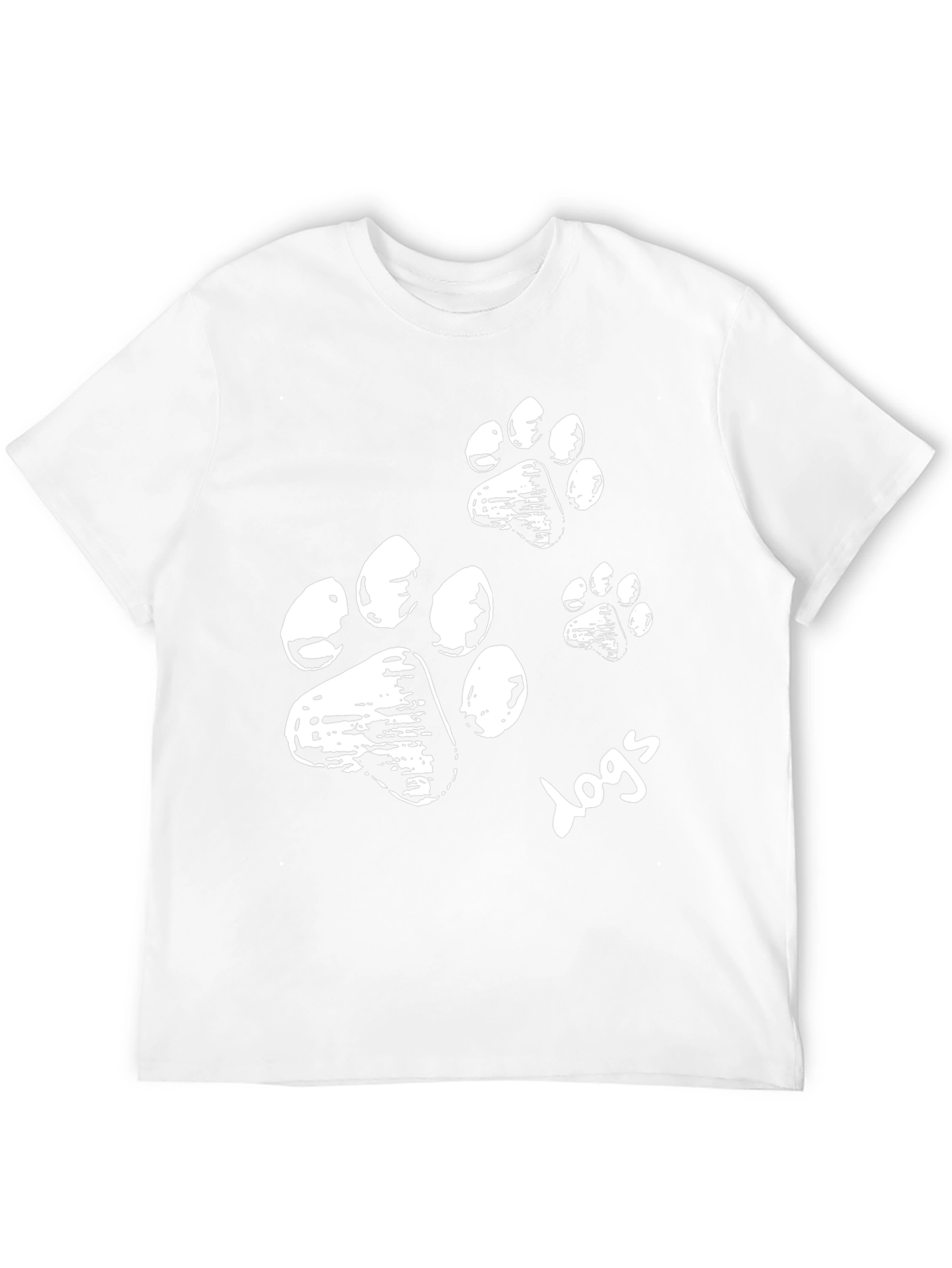 Dog Paw Print T-Shirt - Black