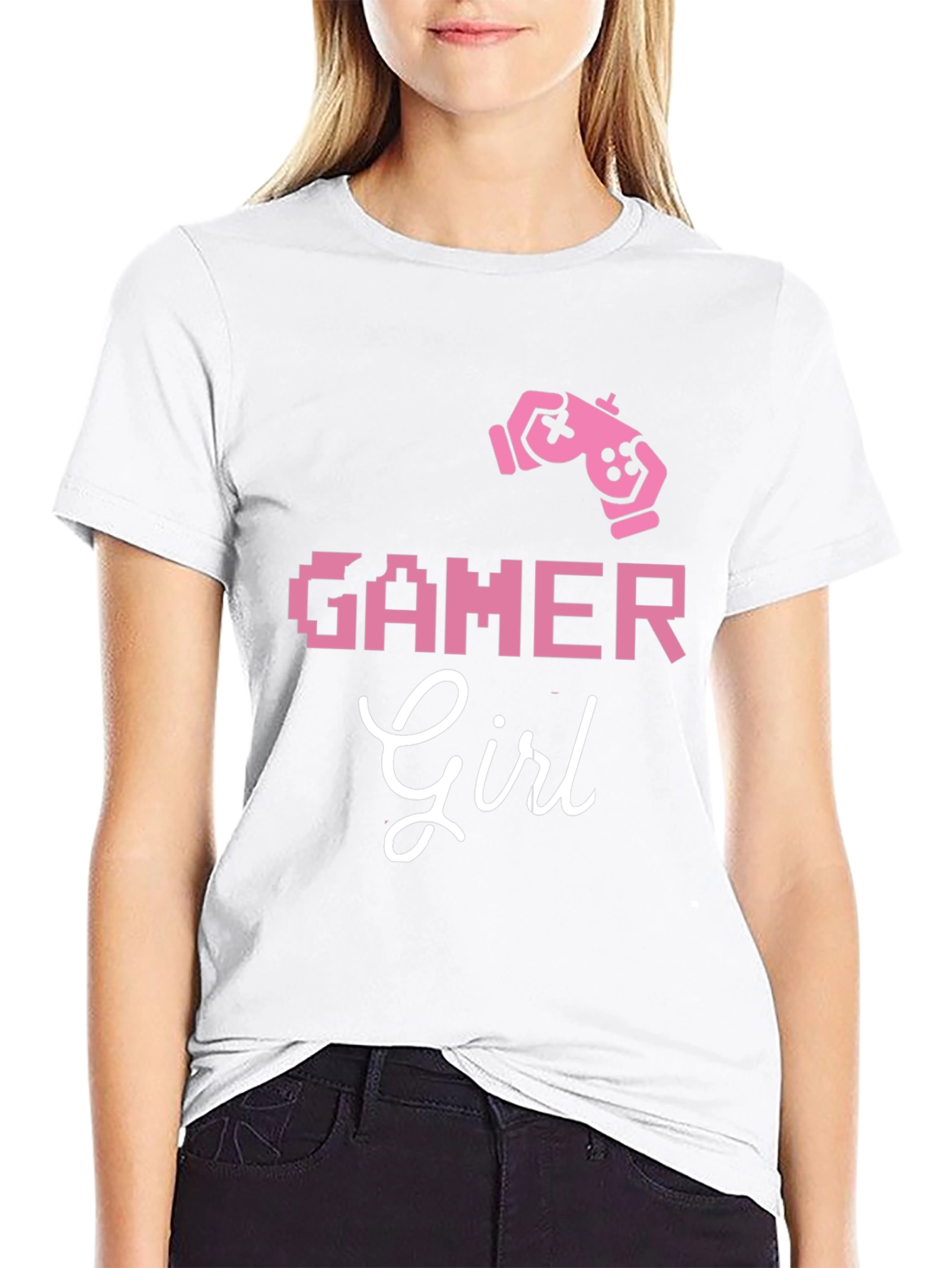 Gamer Girl T-Shirt - Pink Controller Graphic Tee