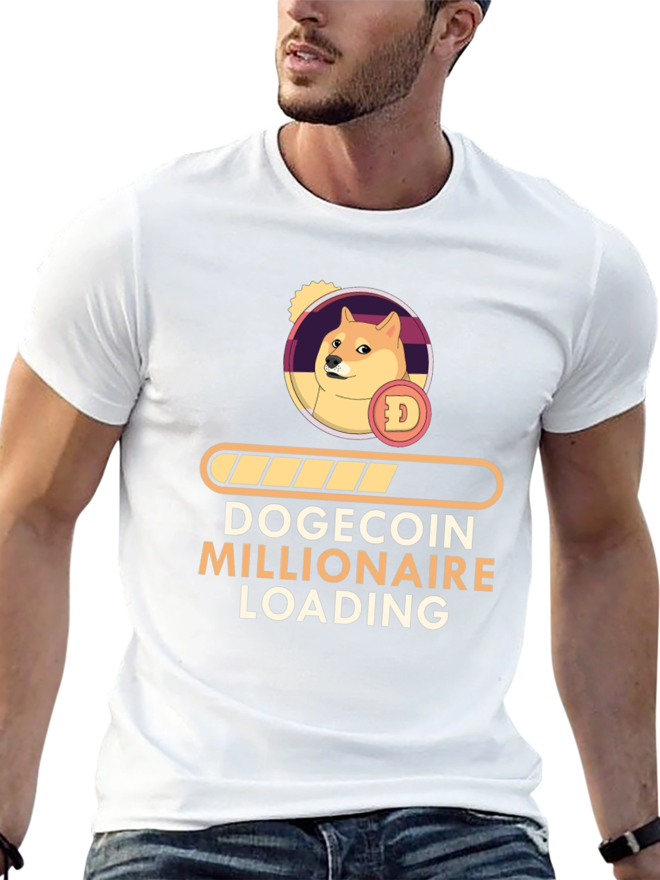 Dogecoin Millionaire Loading Black T-Shirt