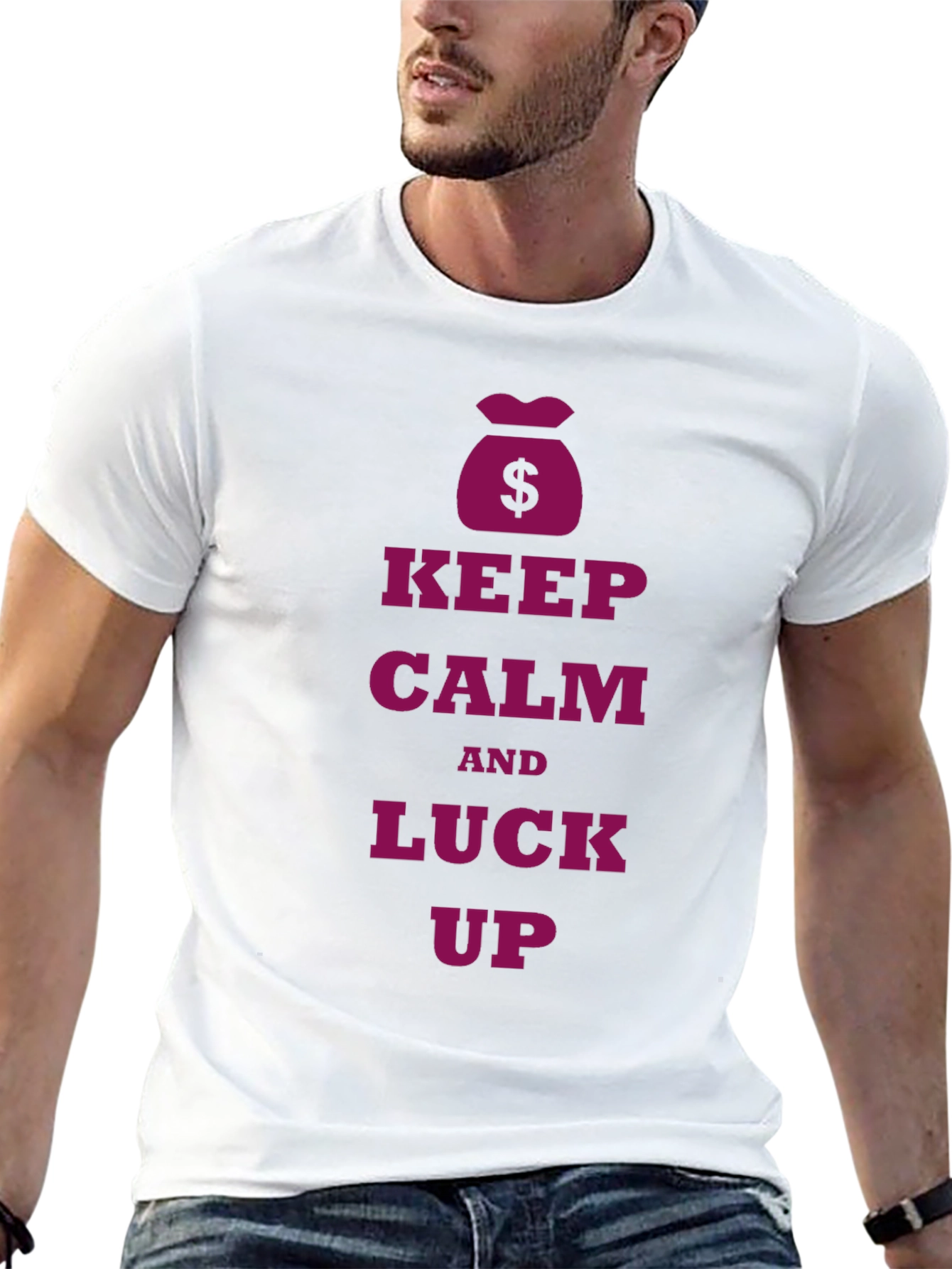 Keep Calm and Luck Up Black T-Shirt