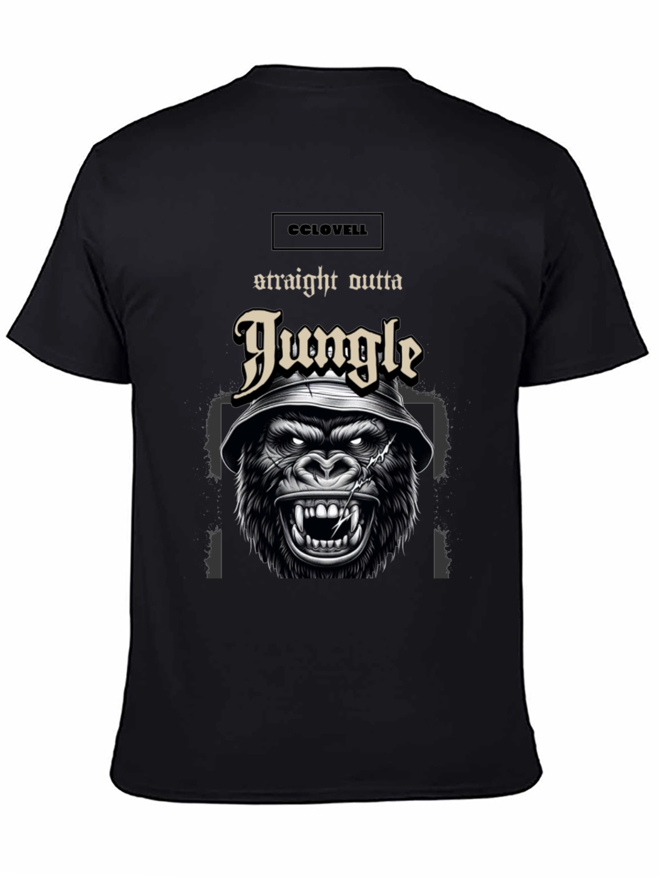 Straight Outta Jungle Gorilla Graphic Tee - Black