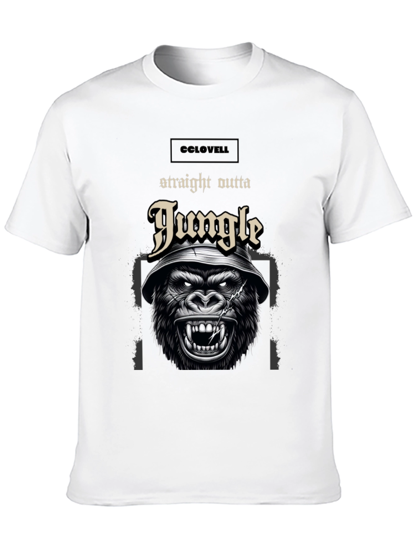 Straight Outta Jungle Gorilla Graphic Tee - Black