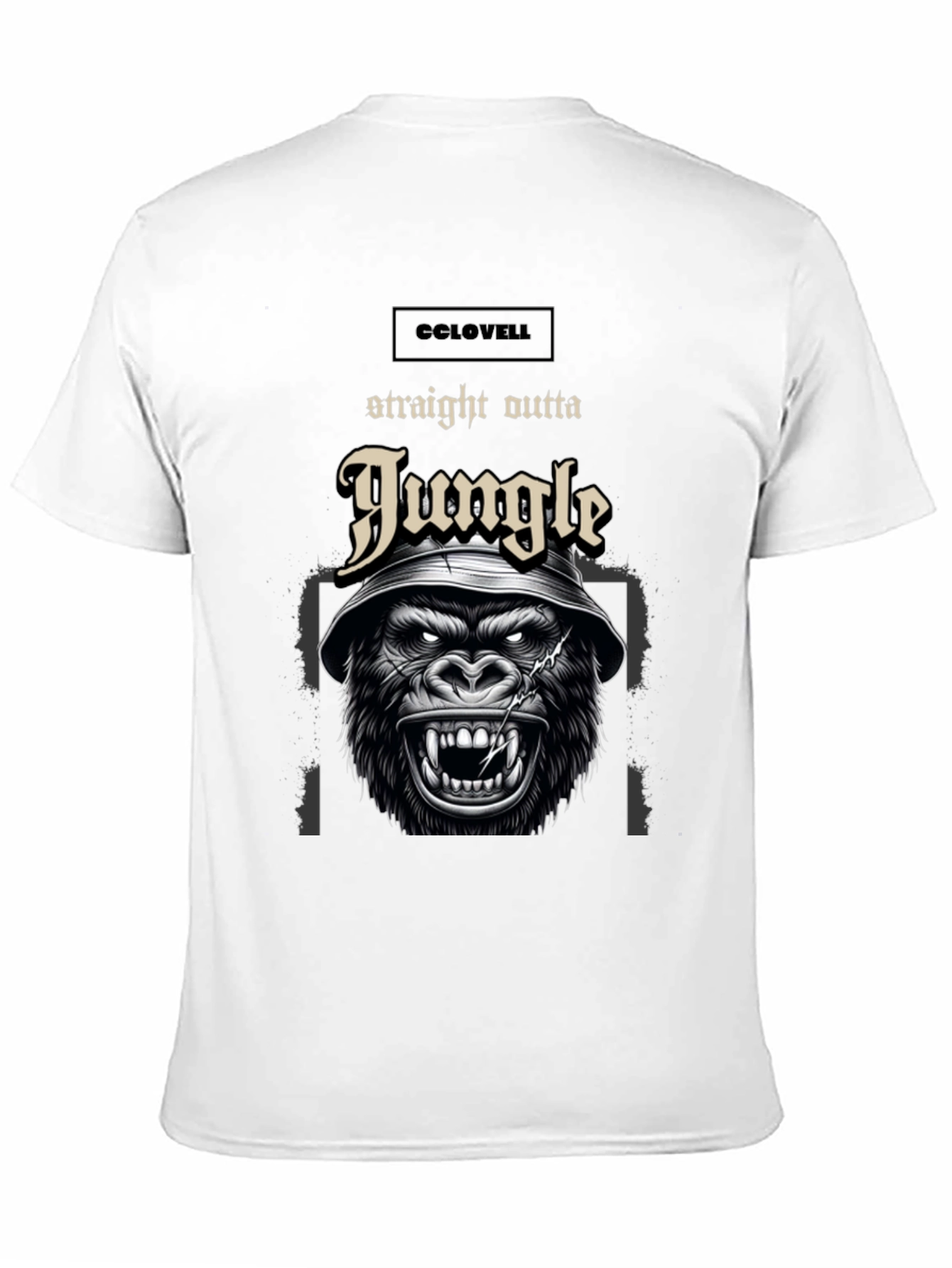 Straight Outta Jungle Gorilla Graphic Tee - Black