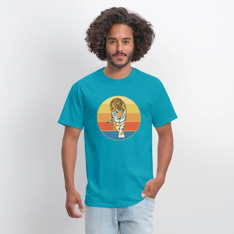 Tiger Big Cat Vintage Retro Sunset