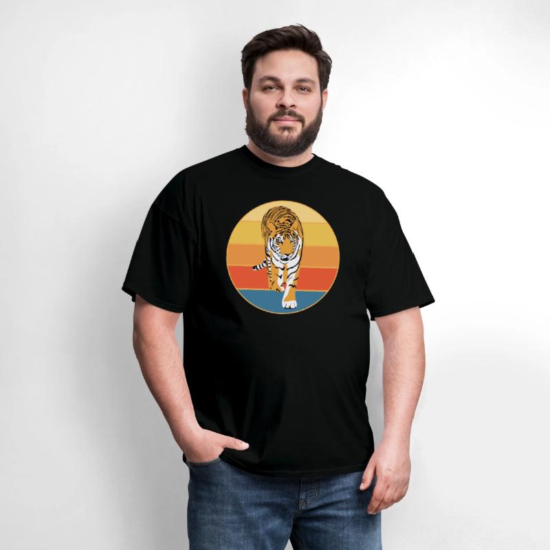 Tiger Big Cat Vintage Retro Sunset