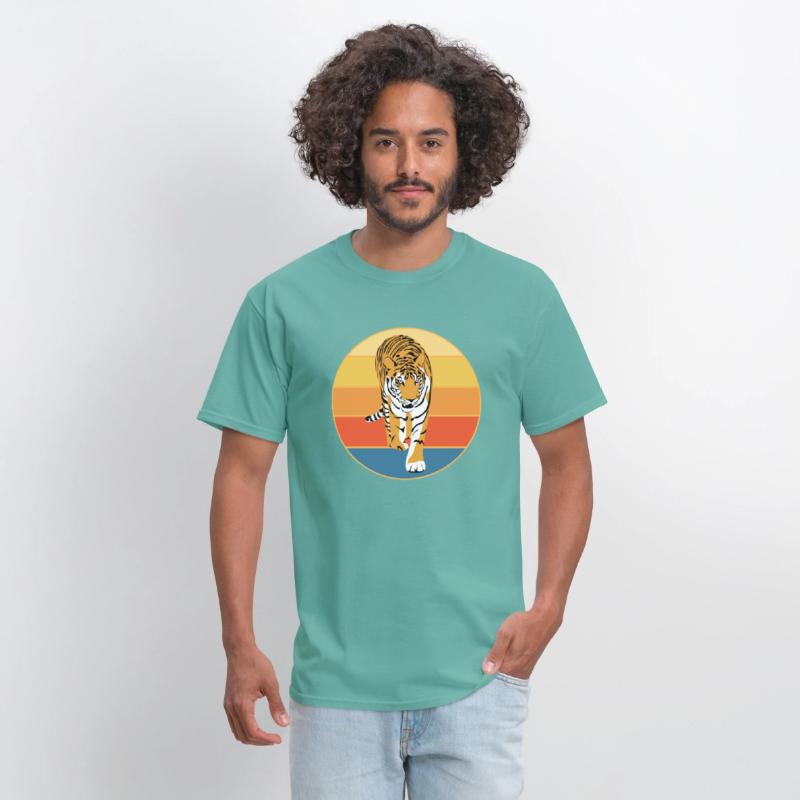 Tiger Big Cat Vintage Retro Sunset