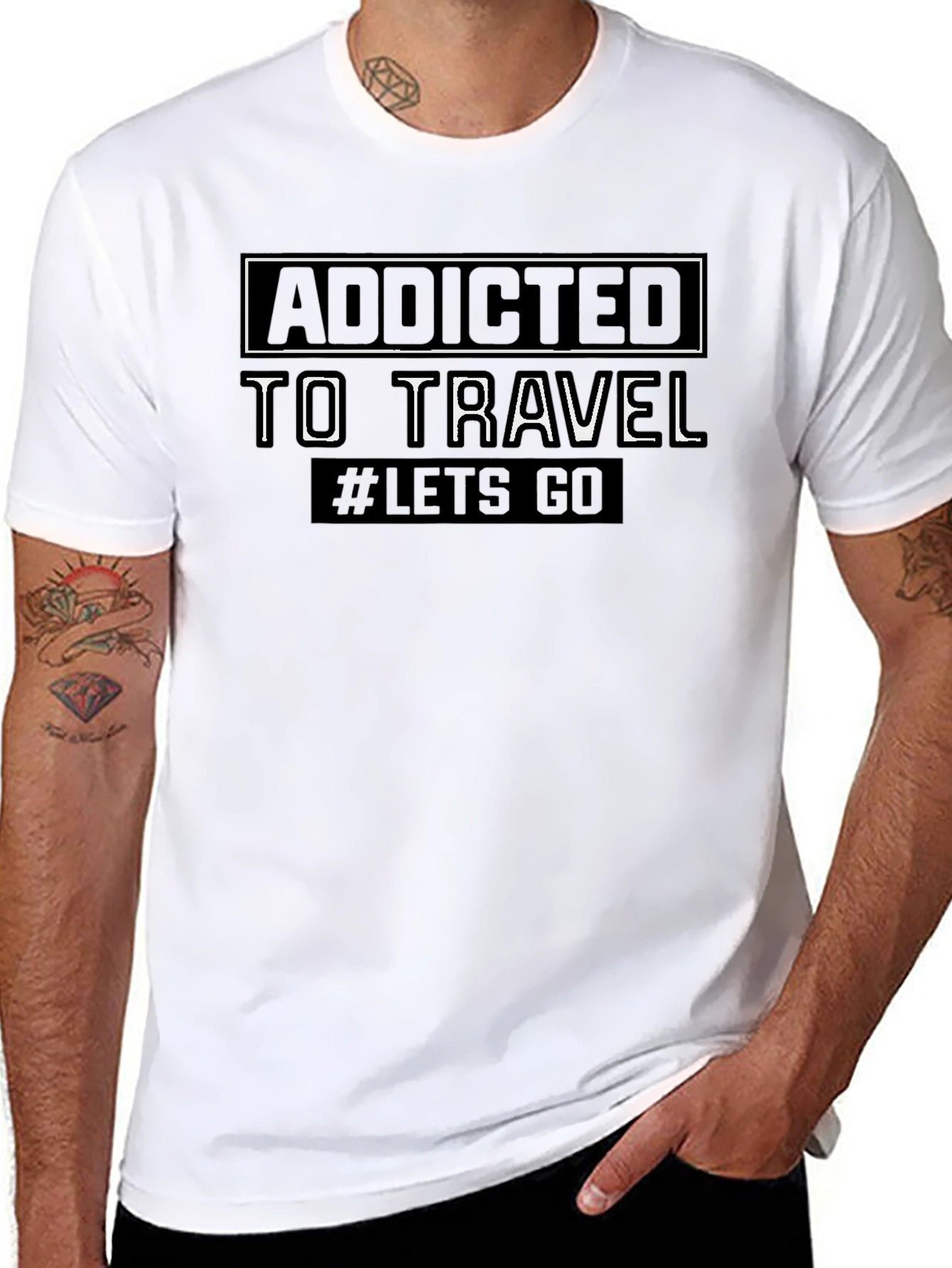 Addicted to Travel Black T-Shirt
