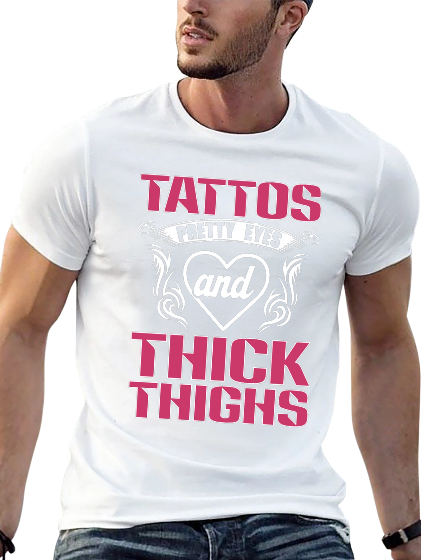 Tattoos Pretty Eyes and Thick Thighs Graphic Tee
