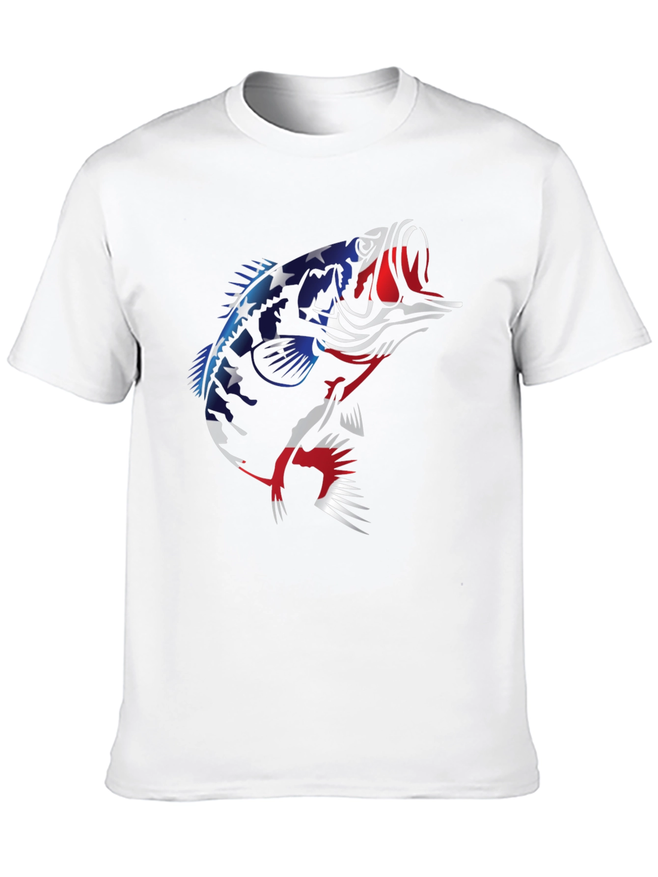 American Flag Bass Graphic Tee - Patriotic Fishing Shirt