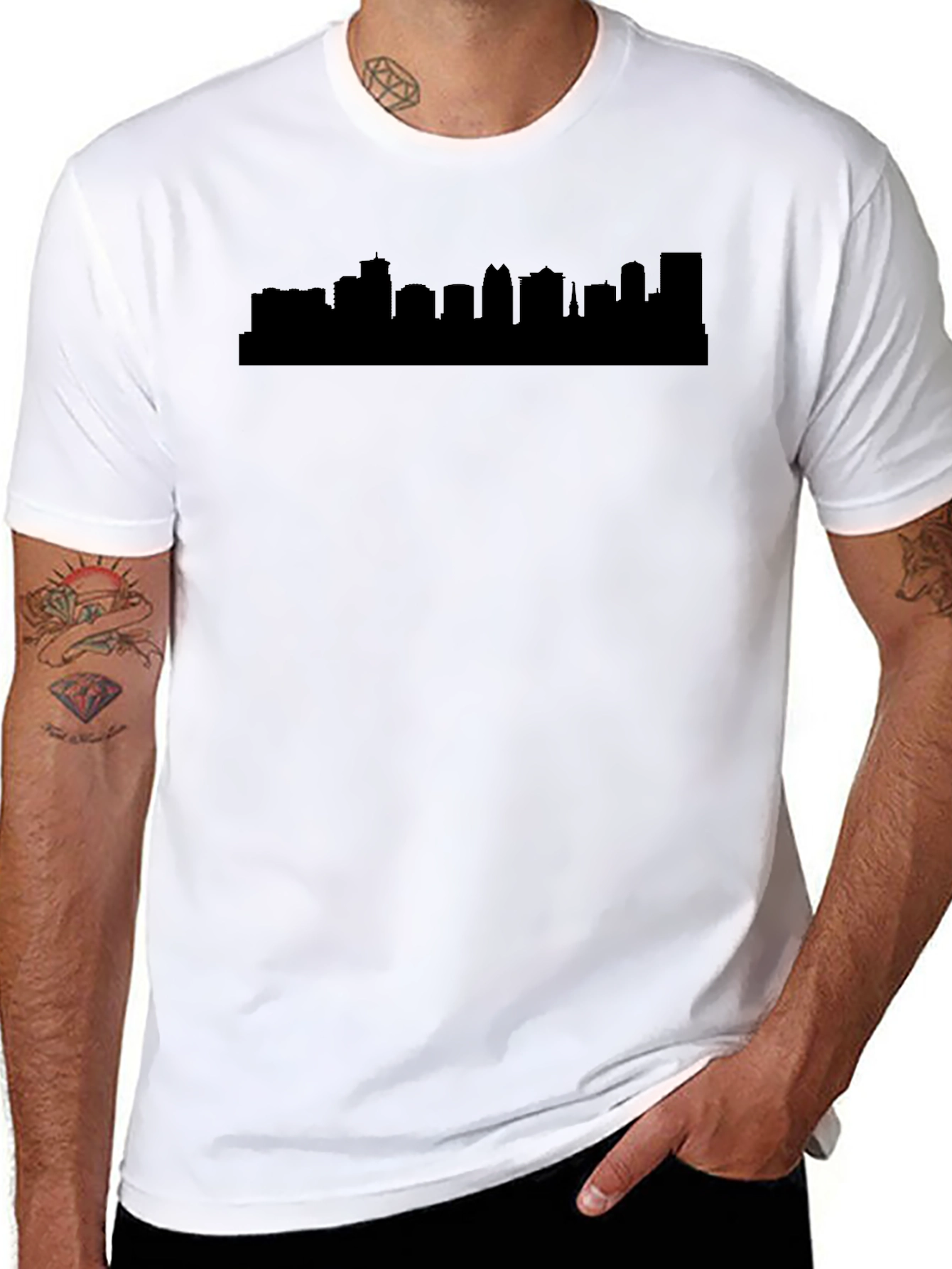 City Skyline Graphic Tee - Black