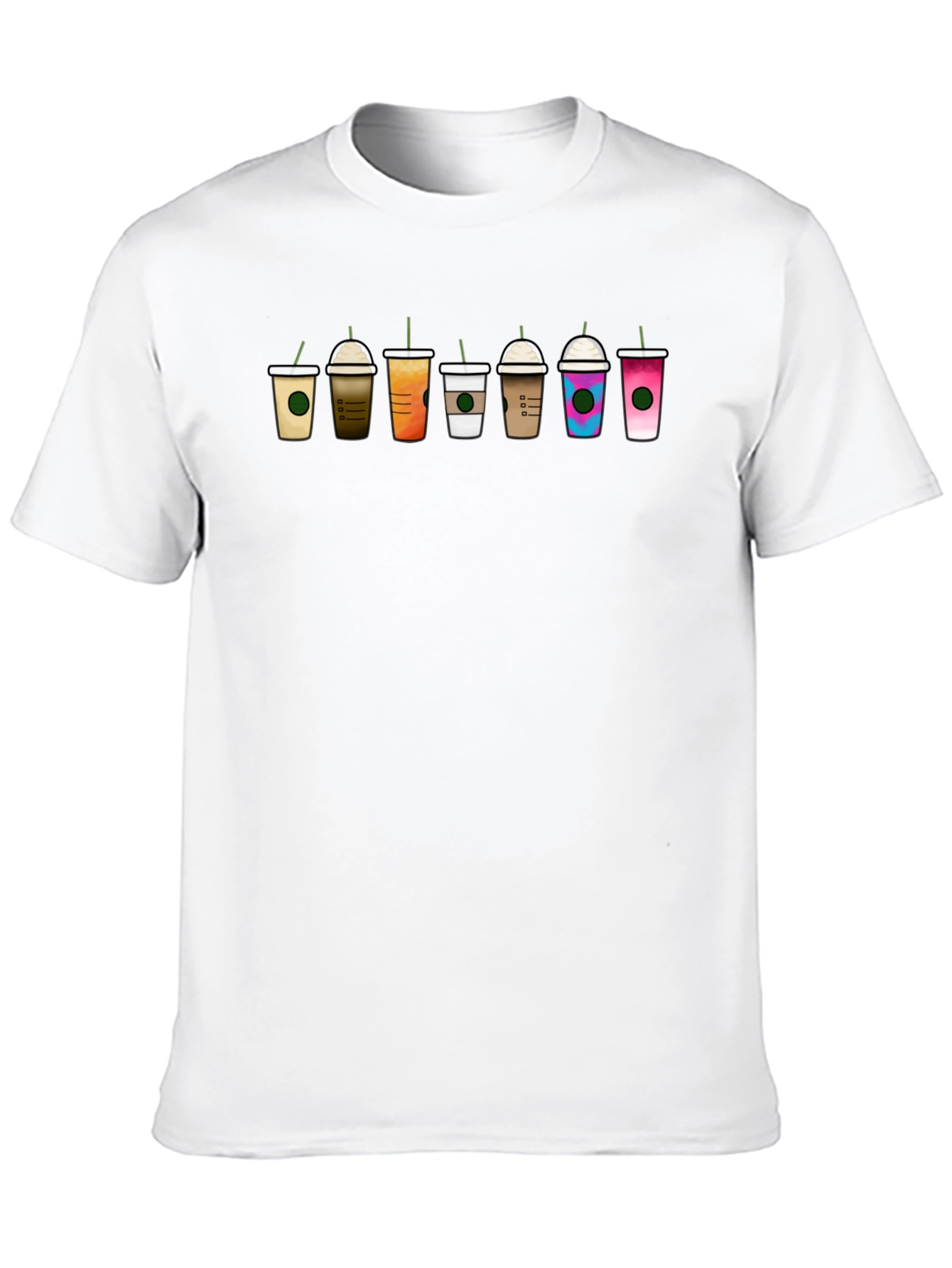 Coffee Cups Graphic Tee - Unisex Black T-Shirt