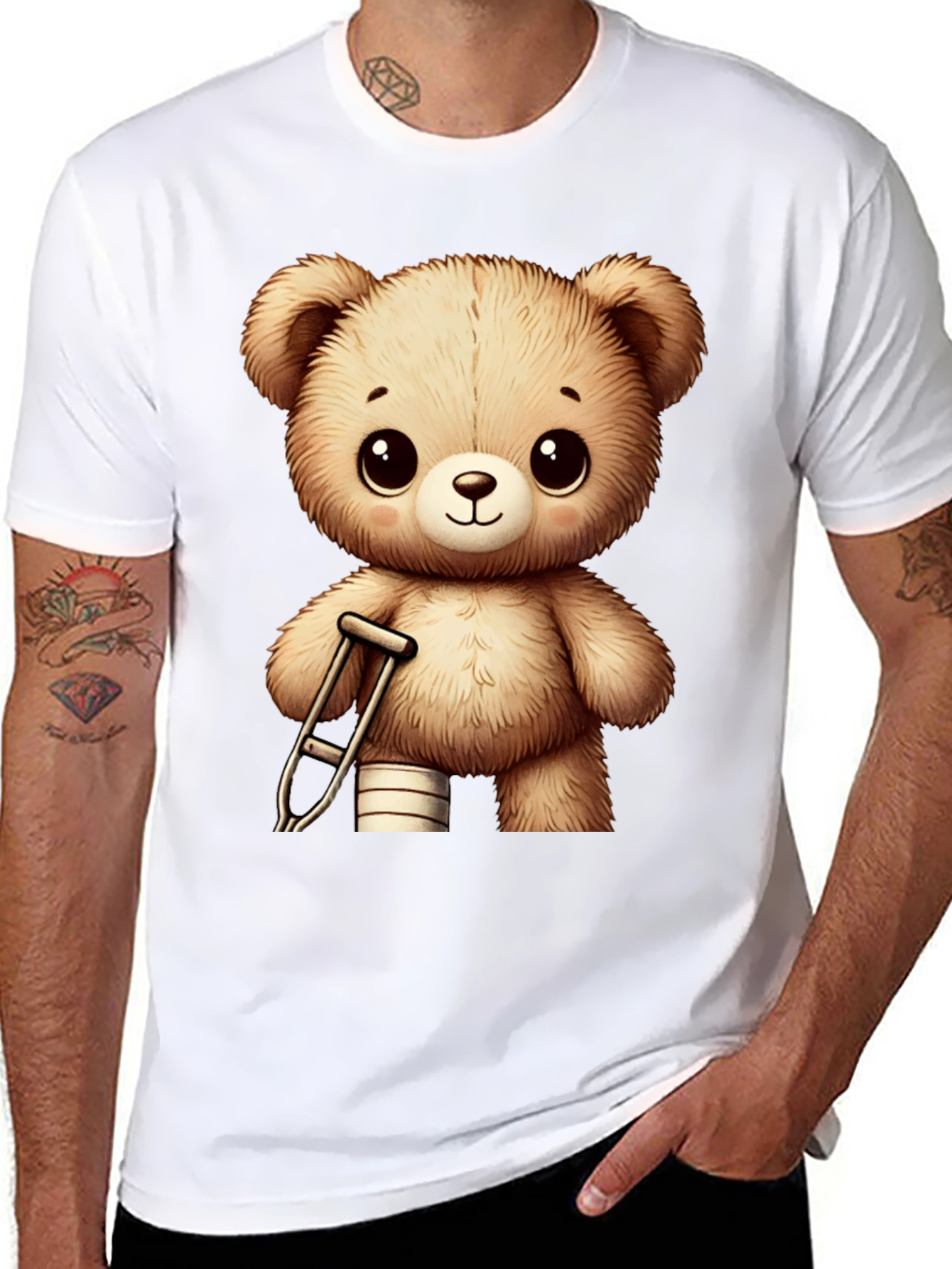 Teddy Bear Graphic T-Shirt - Get Well Soon!