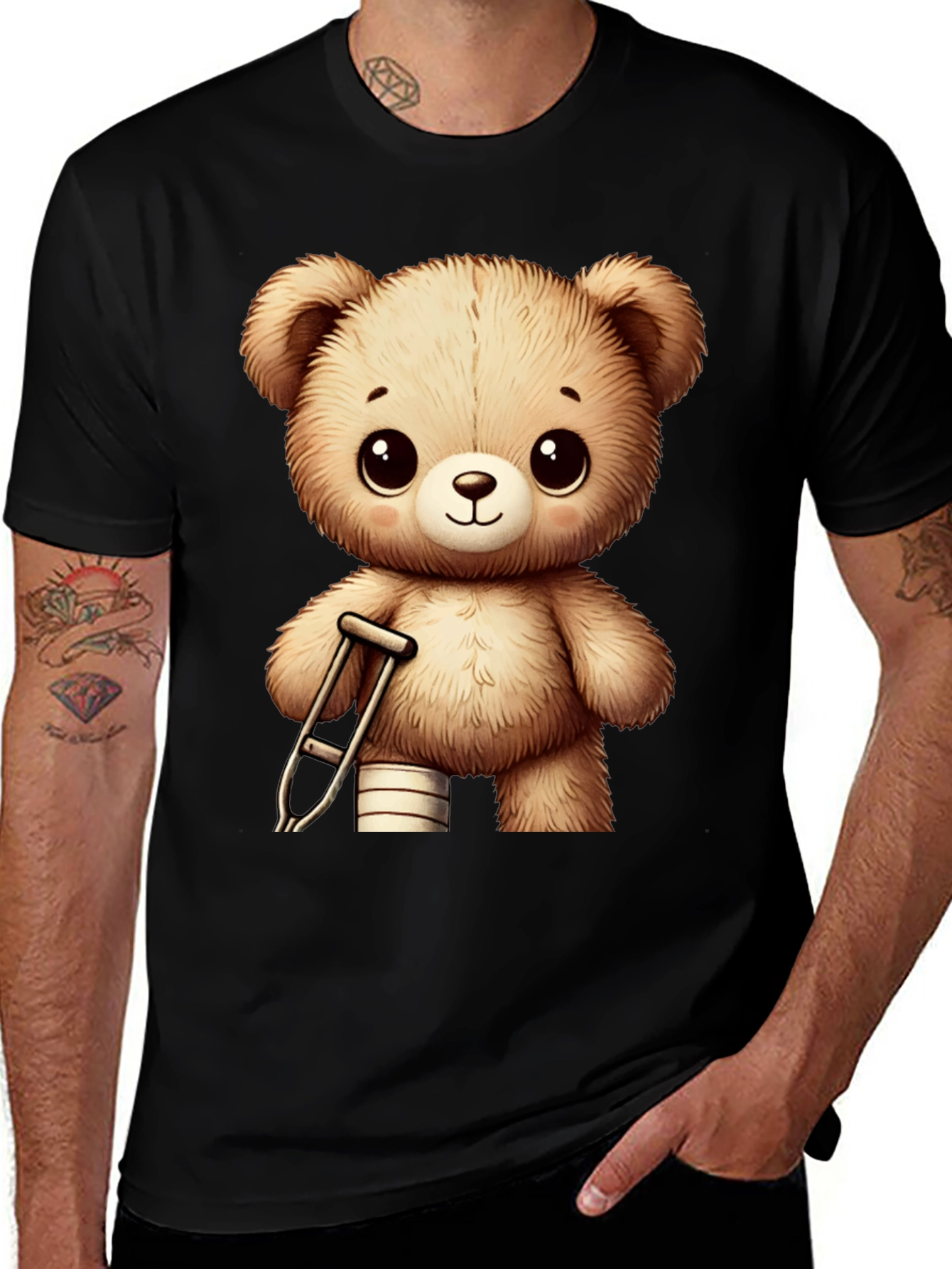 Teddy Bear Graphic T-Shirt - Get Well Soon!