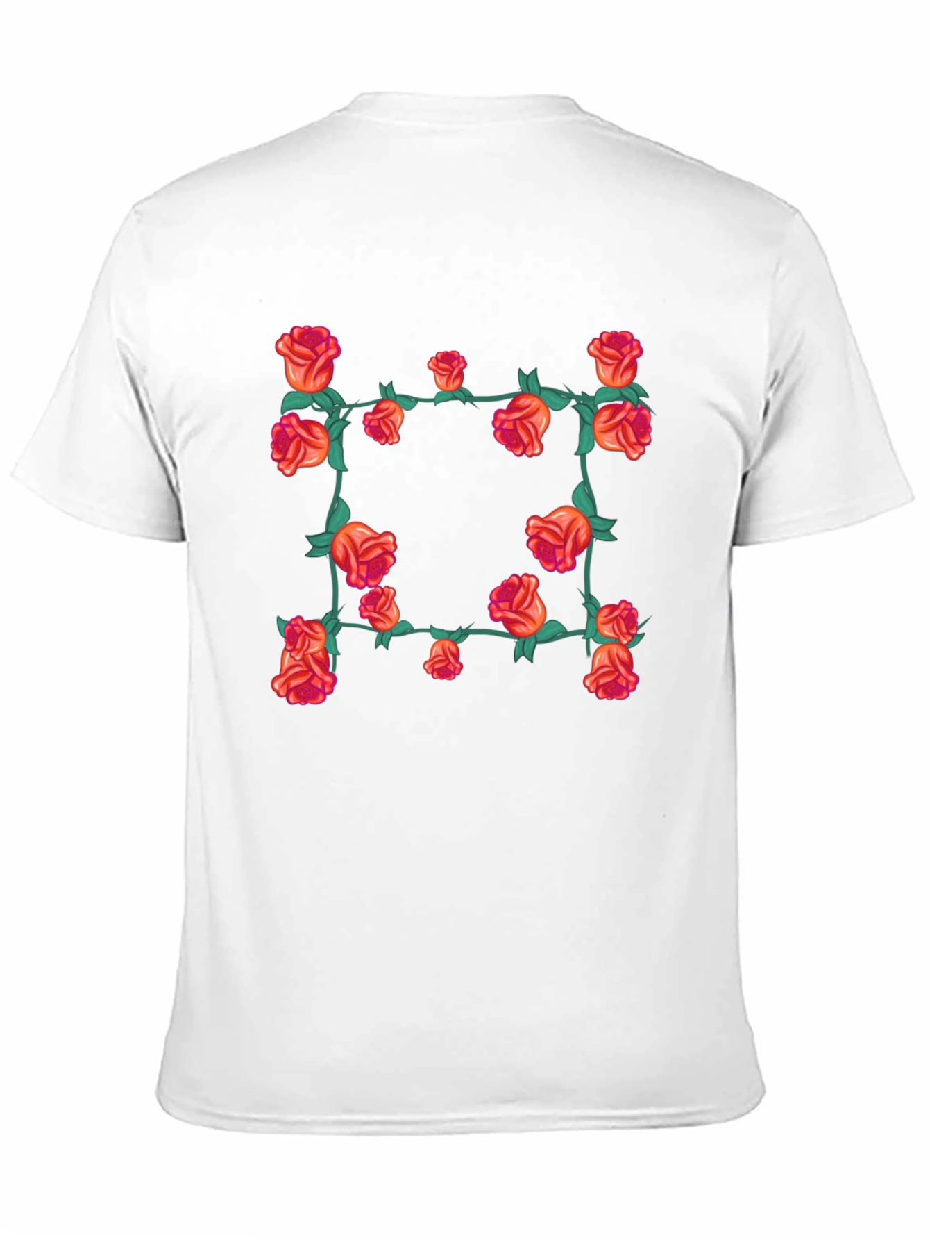 Floral Rose Vine T-Shirt - Black