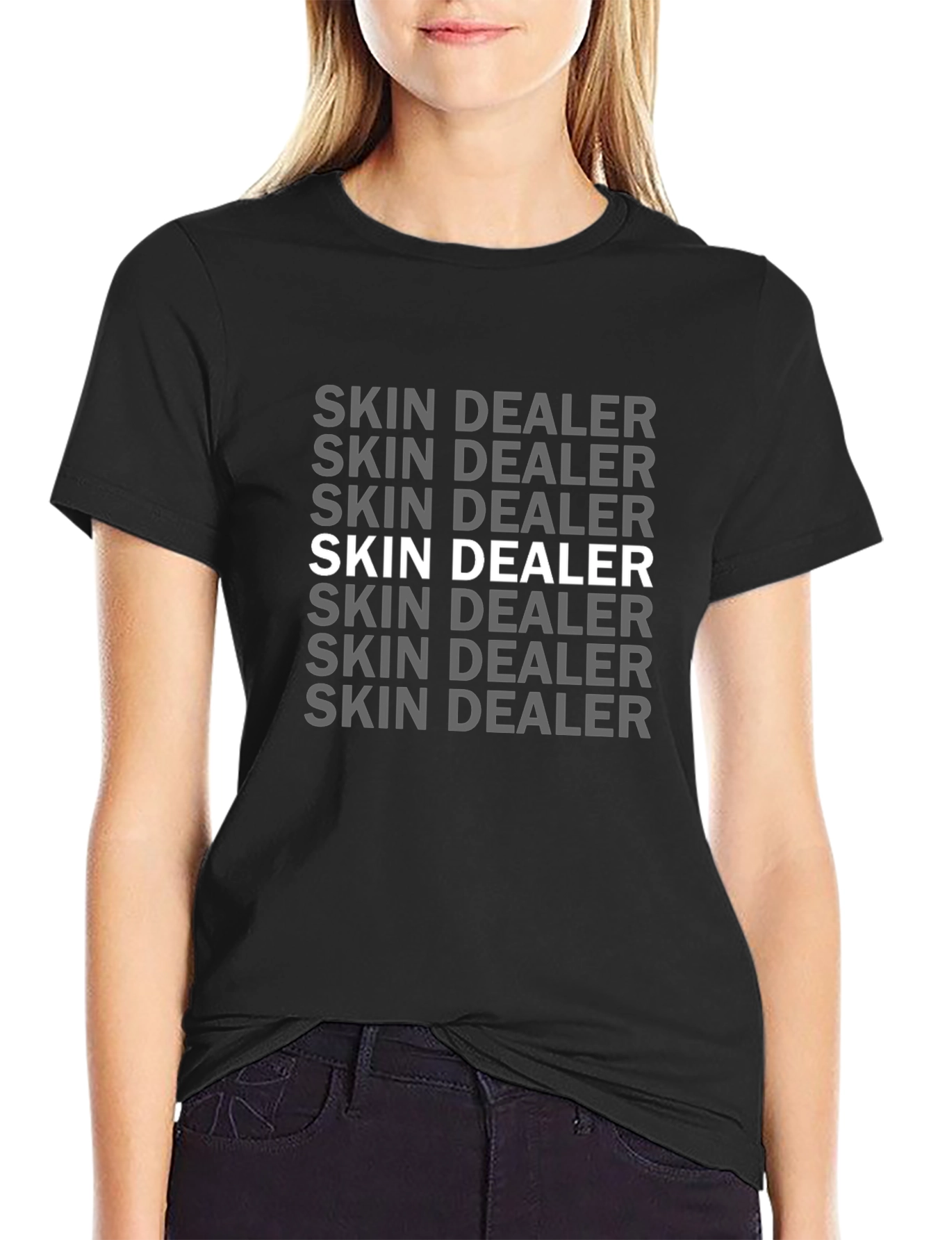 Skin Dealer Graphic Print Black T-Shirt