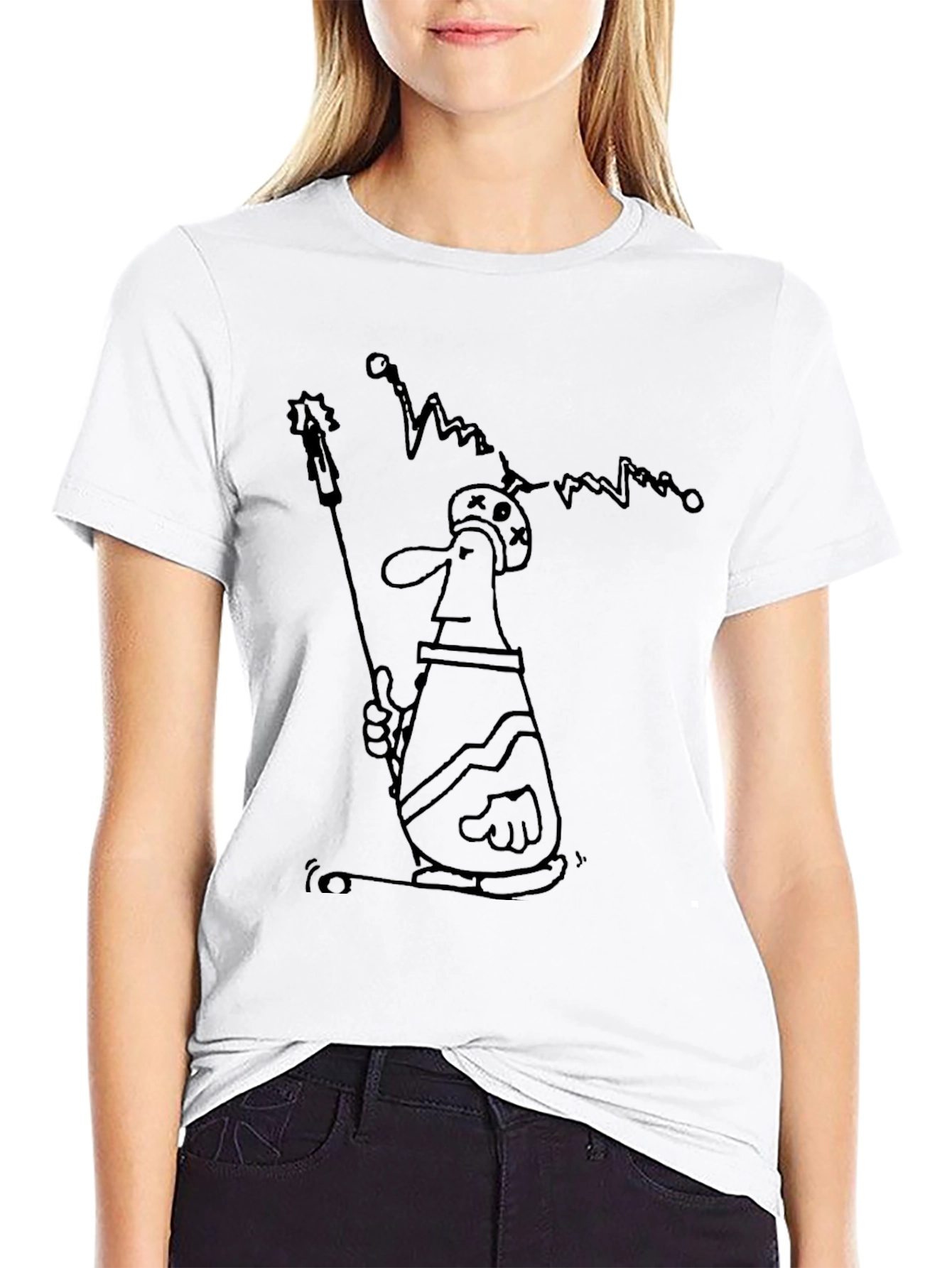 Abstract Character Black T-Shirt