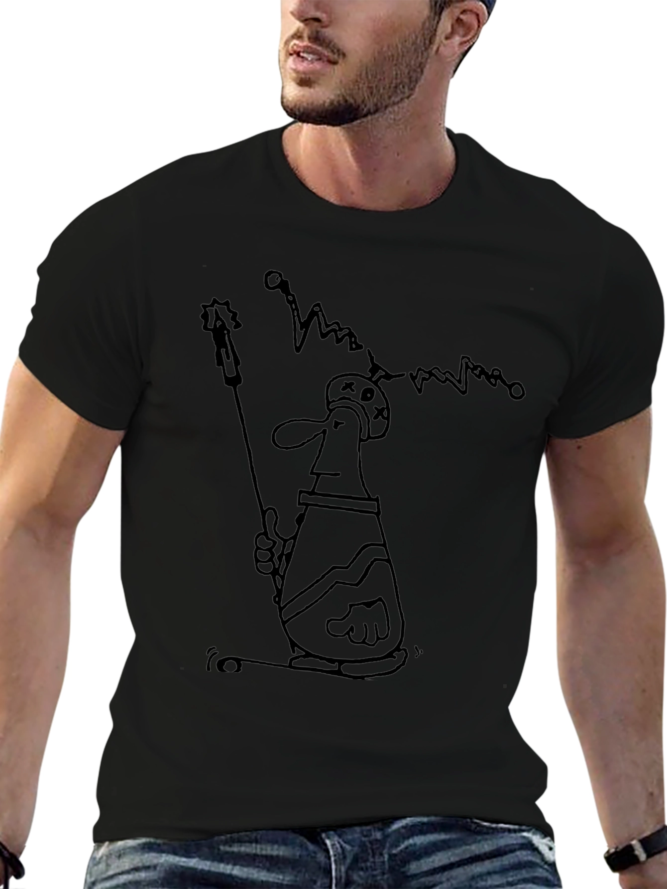 Abstract Character Black T-Shirt