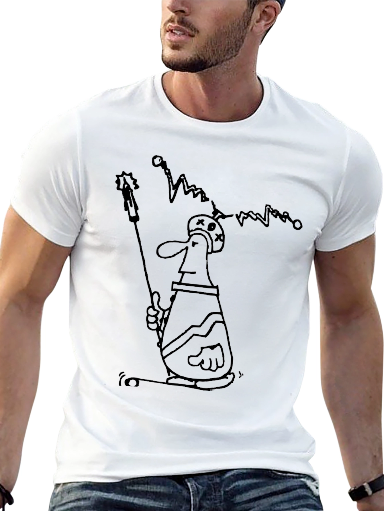 Abstract Character Black T-Shirt