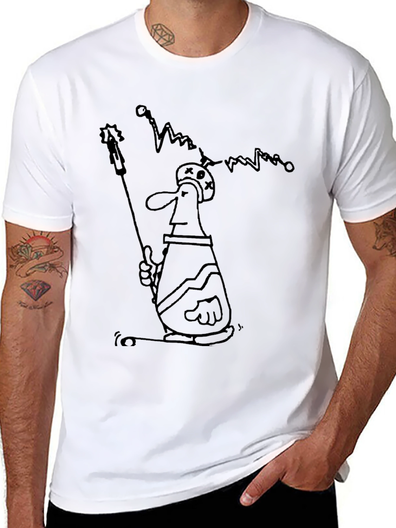 Abstract Character Black T-Shirt